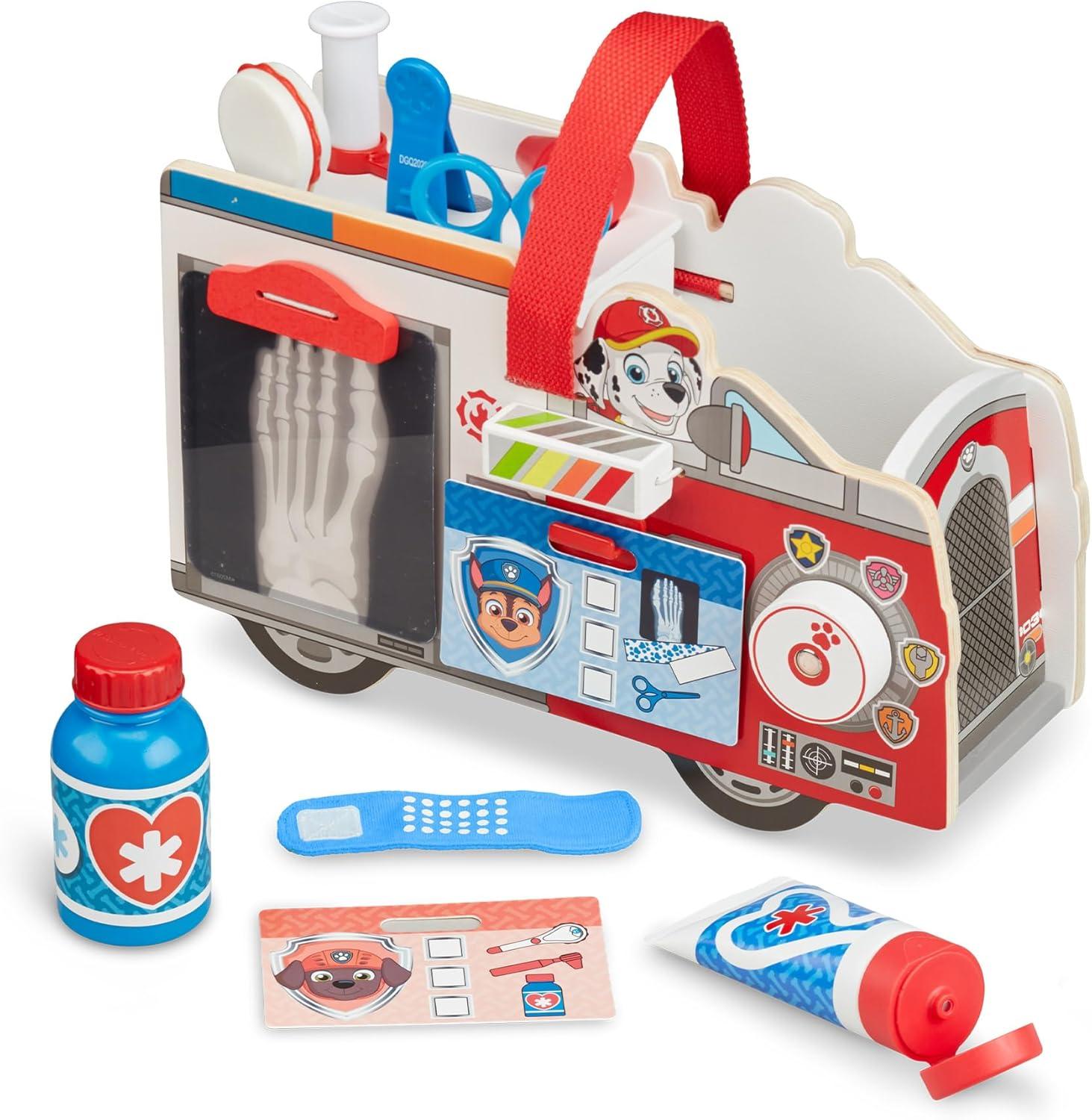 imageMelissa ampamp Doug PAW Patrol Marshalls Wooden Rescue EMT Caddy 14 Pieces