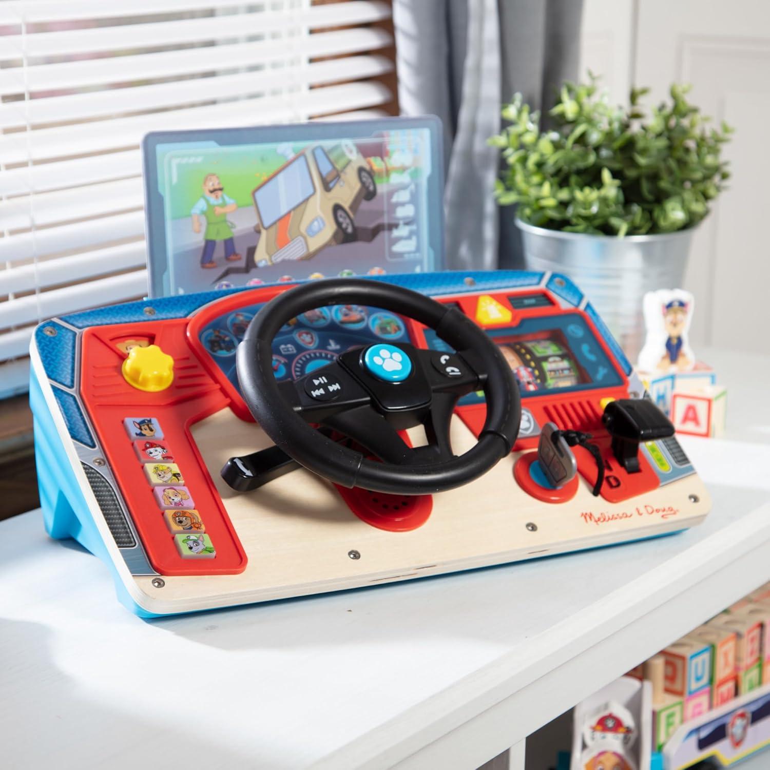 imageMelissa ampamp Doug PAW Patrol Rescue Mission Wooden Dashboard  Kids Activity Board Toddler Sensory Toys Pretend Play Driving Toy Paw Patrol Toys for Kids Ages 3