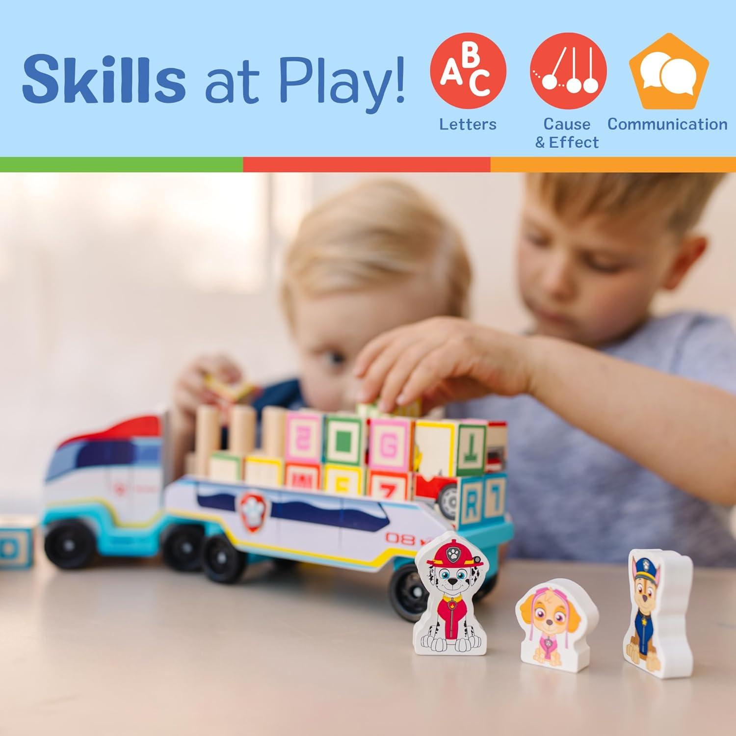 imageMelissa ampamp Doug PAW Patrol Wooden ABC Block Truck 33 PiecesABC Alphabet Truck