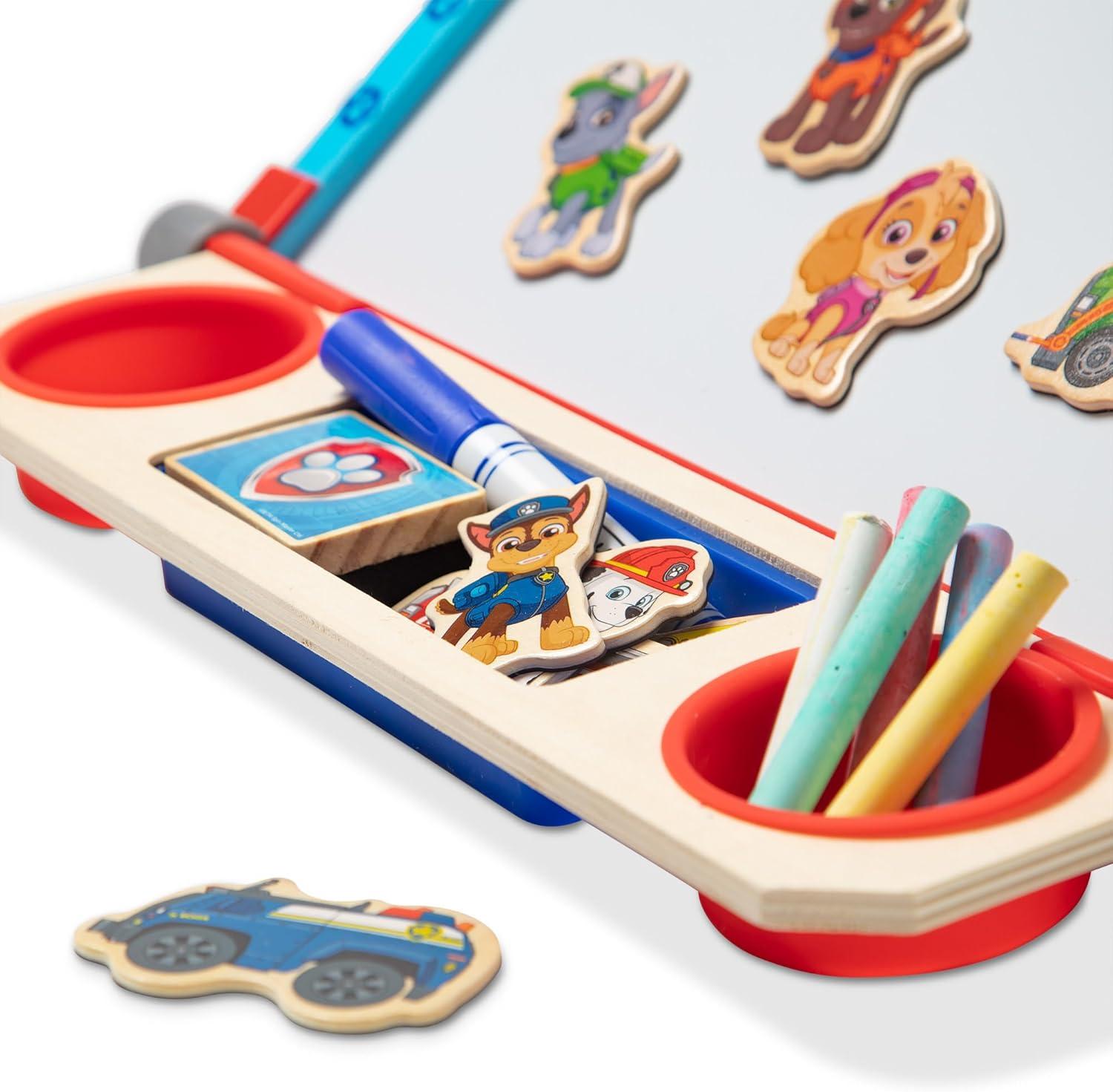 imageMelissa ampamp Doug PAW Patrol Wooden DoubleSided Tabletop Art Center Easel 33 Pieces PAW Patrol Toys DoubleSided Childrens Easel for Toddlers and Kids Ages 3
