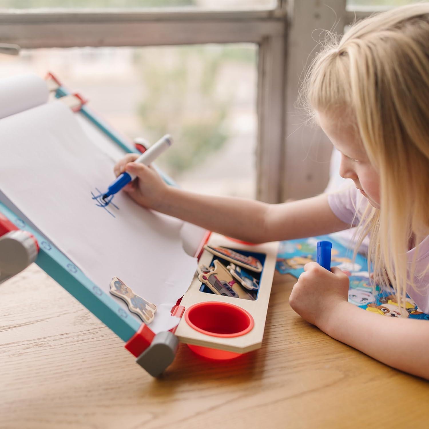 imageMelissa ampamp Doug PAW Patrol Wooden DoubleSided Tabletop Art Center Easel 33 Pieces PAW Patrol Toys DoubleSided Childrens Easel for Toddlers and Kids Ages 3