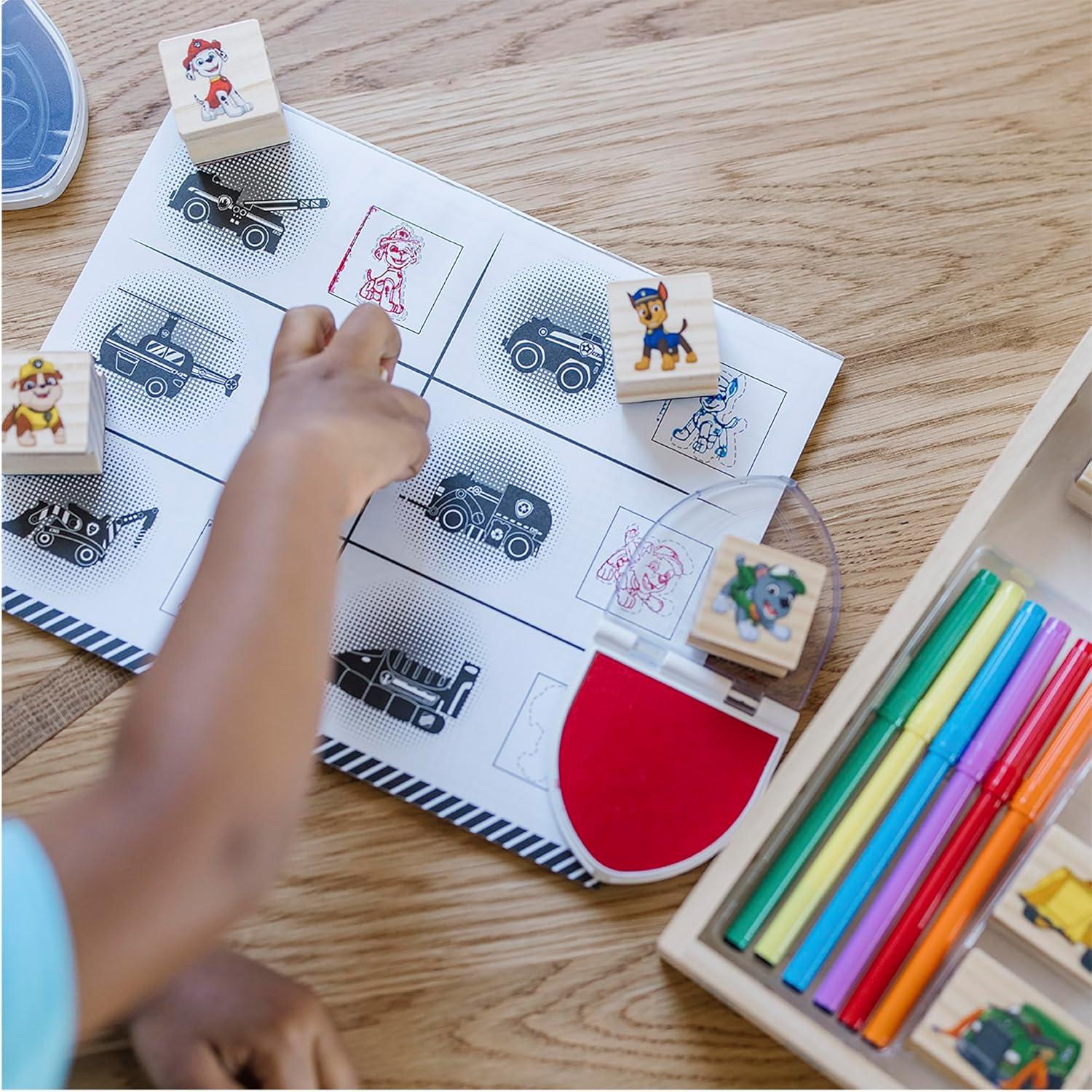 imageMelissa ampamp Doug PAW Patrol Wooden Stamps Activity Set with Markers Activity Pad 25 Pieces