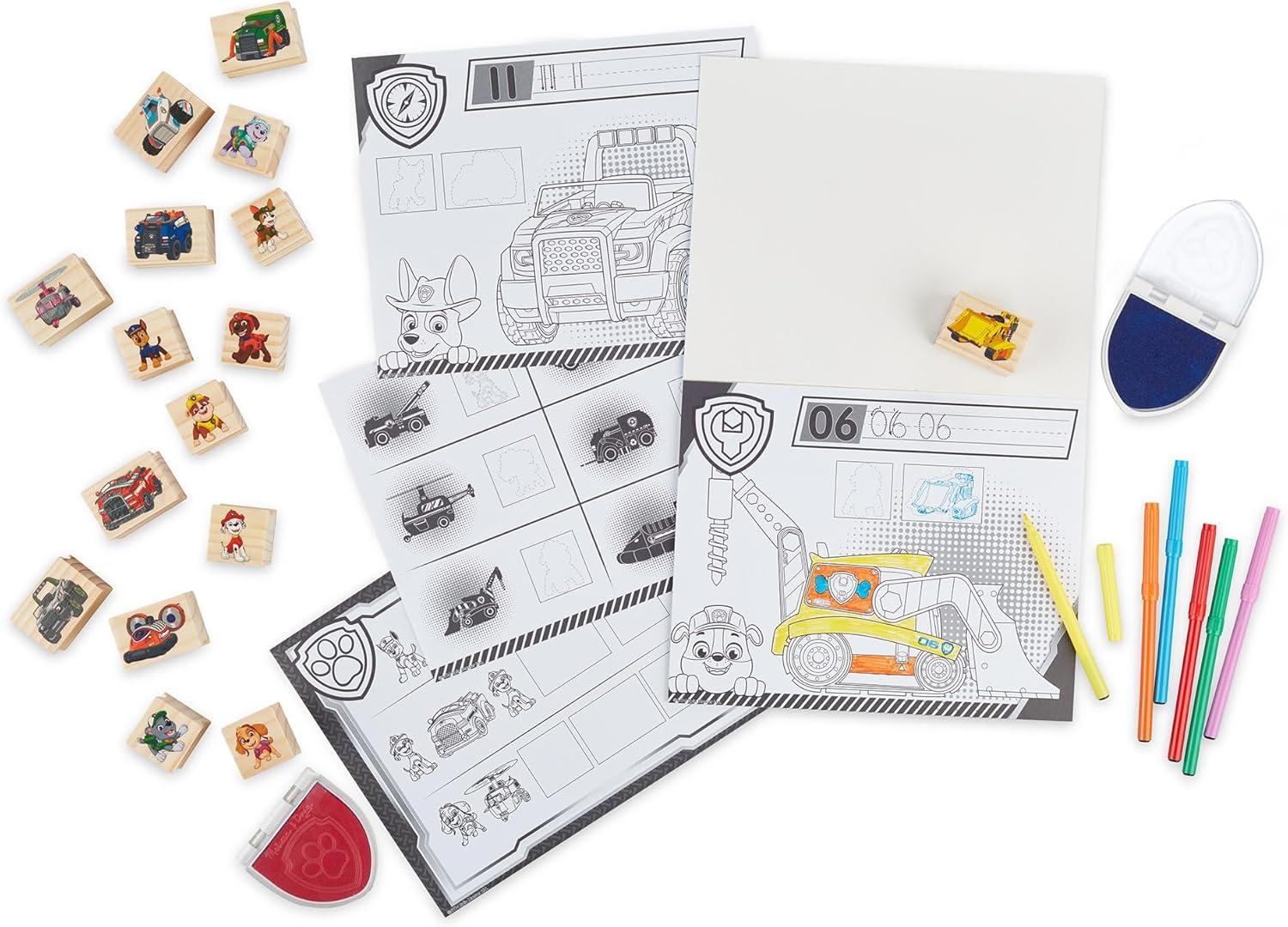 imageMelissa ampamp Doug PAW Patrol Wooden Stamps Activity Set with Markers Activity Pad 25 Pieces