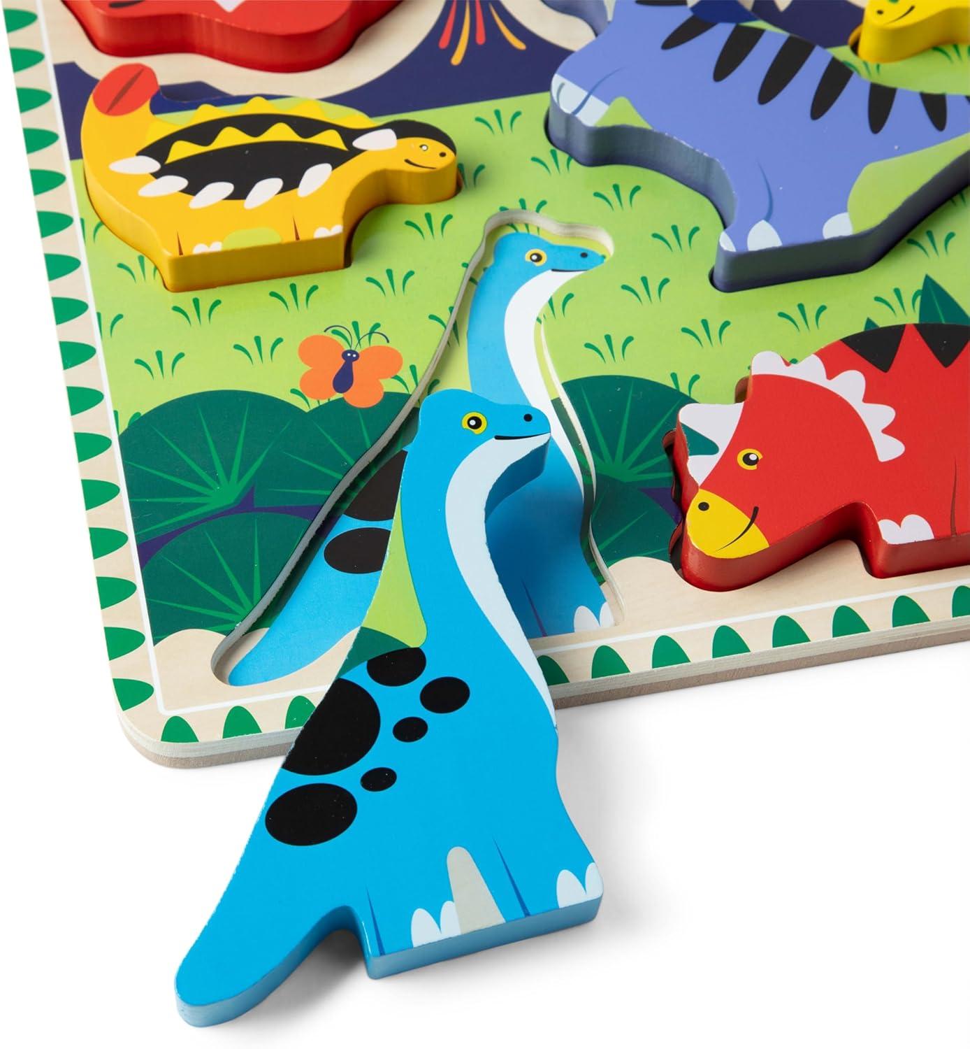 imageMelissa ampamp Doug Pets Wooden Chunky Puzzle 8 pcs Educational Screen Free Activity for Toddler Preschoolers and Kids Ages 2Dinosaur