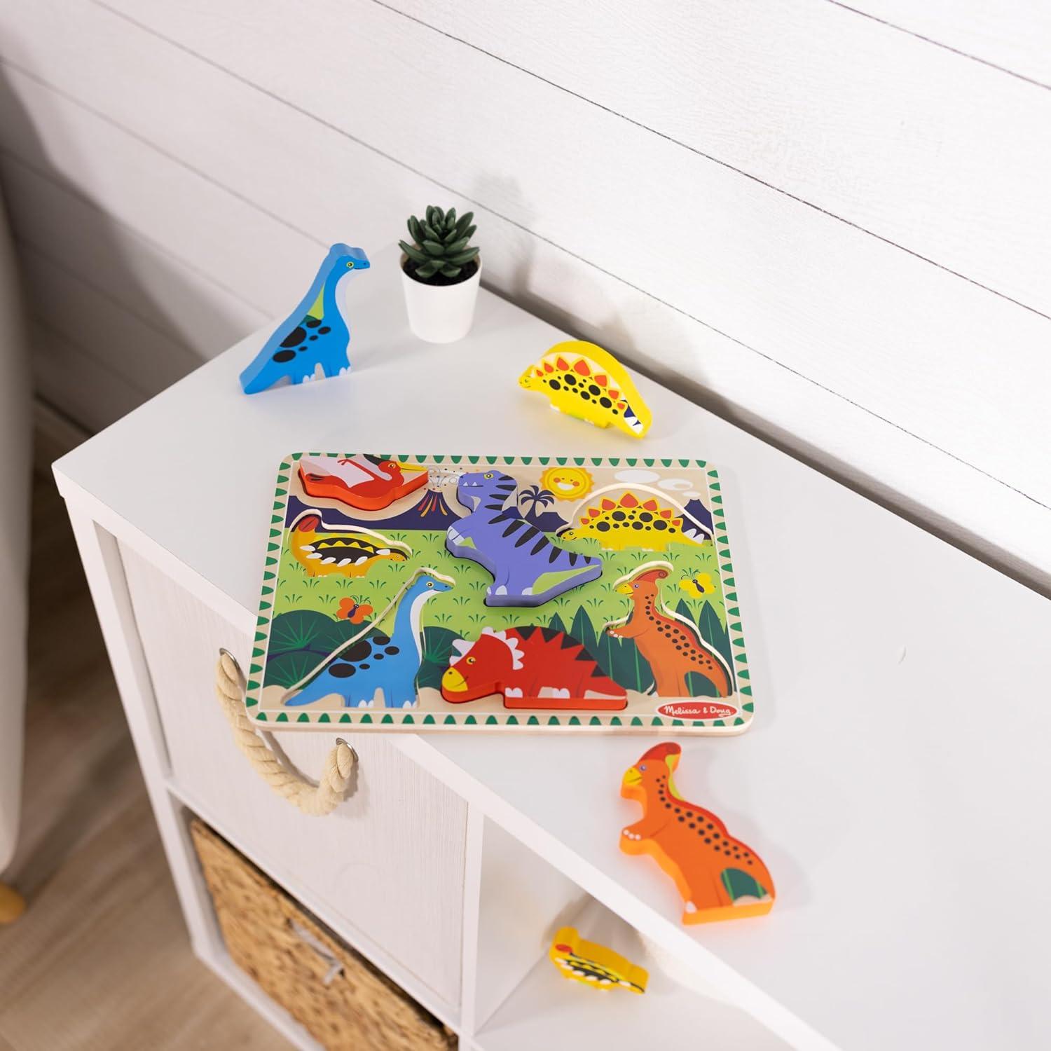 imageMelissa ampamp Doug Pets Wooden Chunky Puzzle 8 pcs Educational Screen Free Activity for Toddler Preschoolers and Kids Ages 2Dinosaur