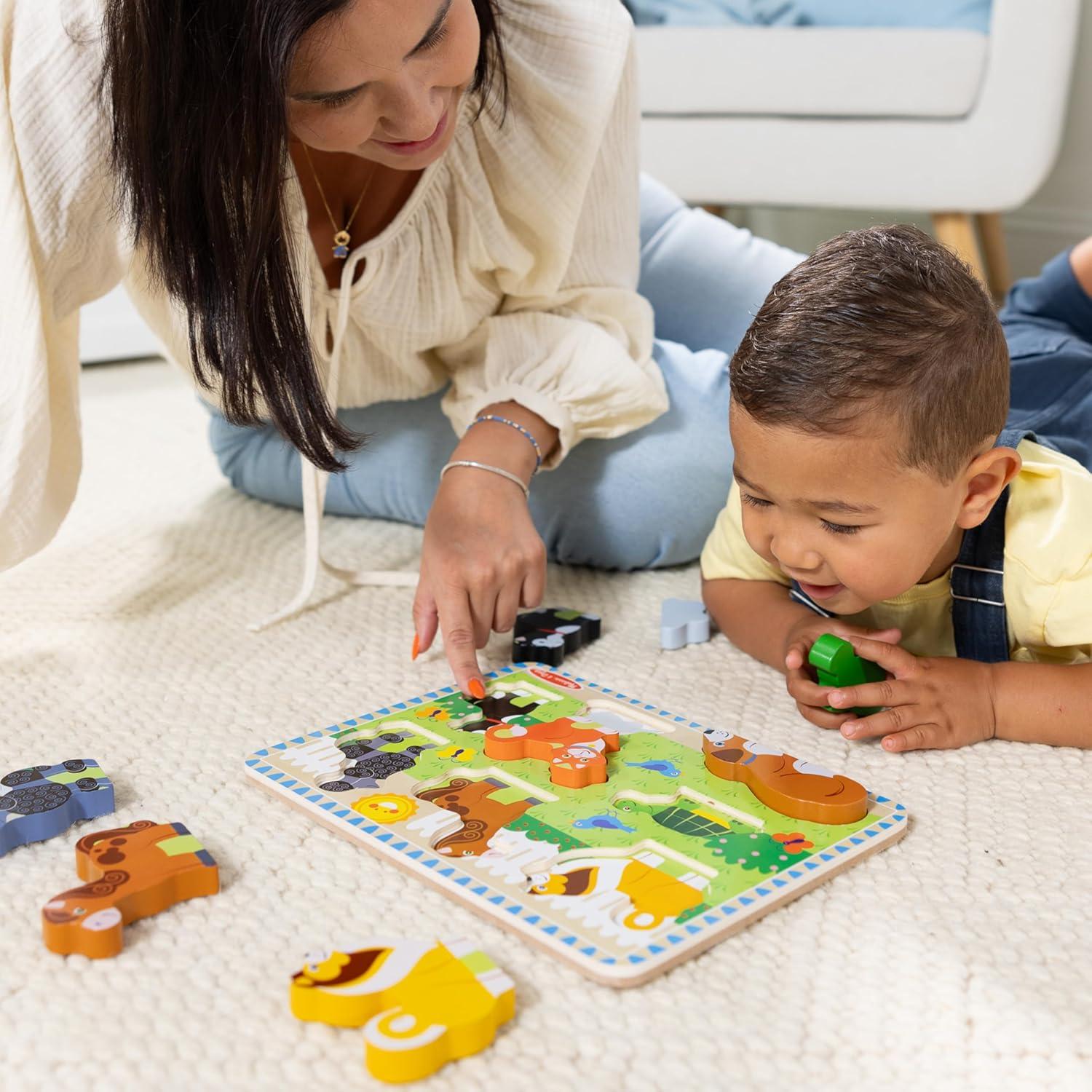 imageMelissa ampamp Doug Pets Wooden Chunky Puzzle 8 pcs Educational Screen Free Activity for Toddler Preschoolers and Kids Ages 2Pets