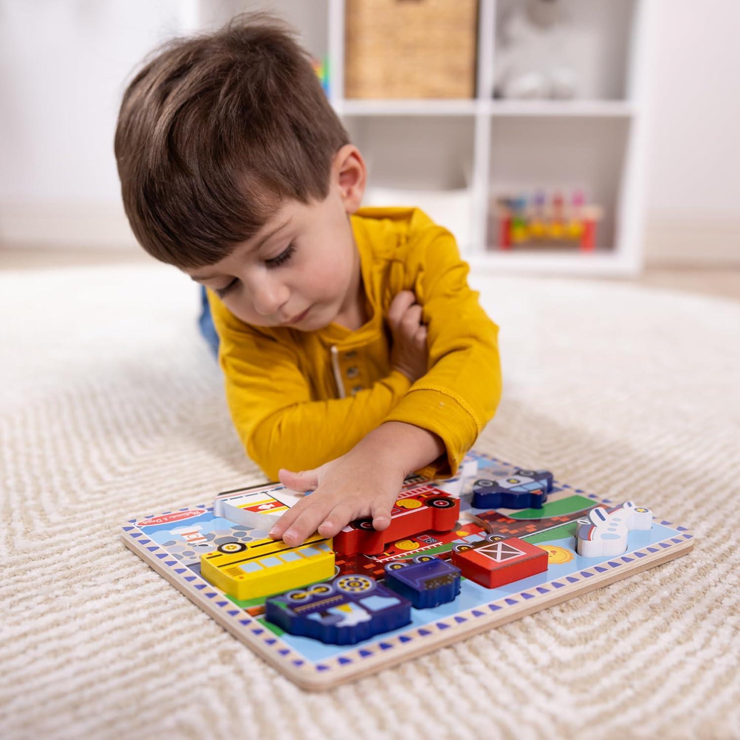 imageMelissa ampamp Doug Pets Wooden Chunky Puzzle 8 pcs Educational Screen Free Activity for Toddler Preschoolers and Kids Ages 2Vehicles