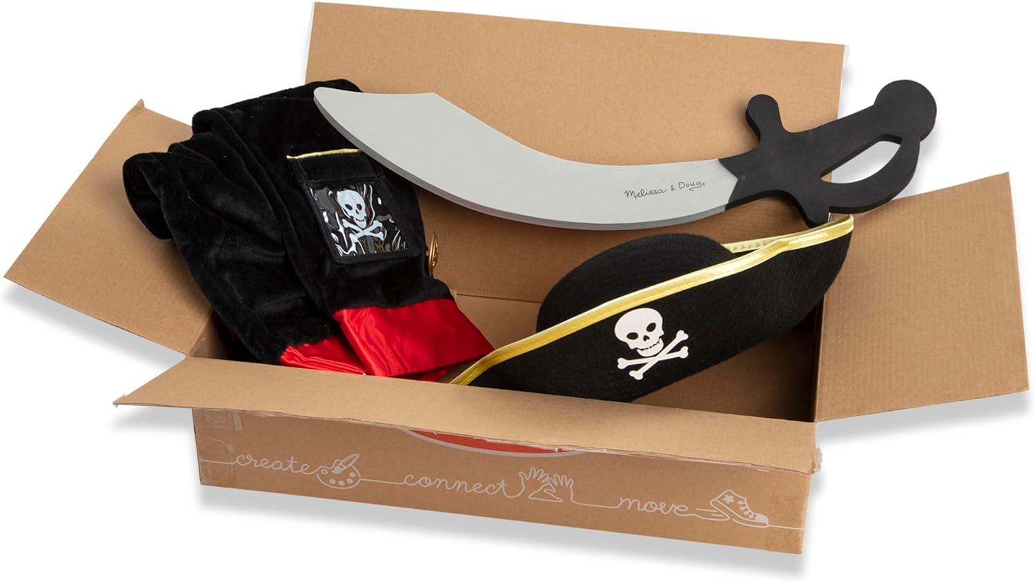 imageMelissa ampamp Doug Pirate Role Play Costume DressUp Set With Hat Sword and Eye PatchFrustrationfree Packaging