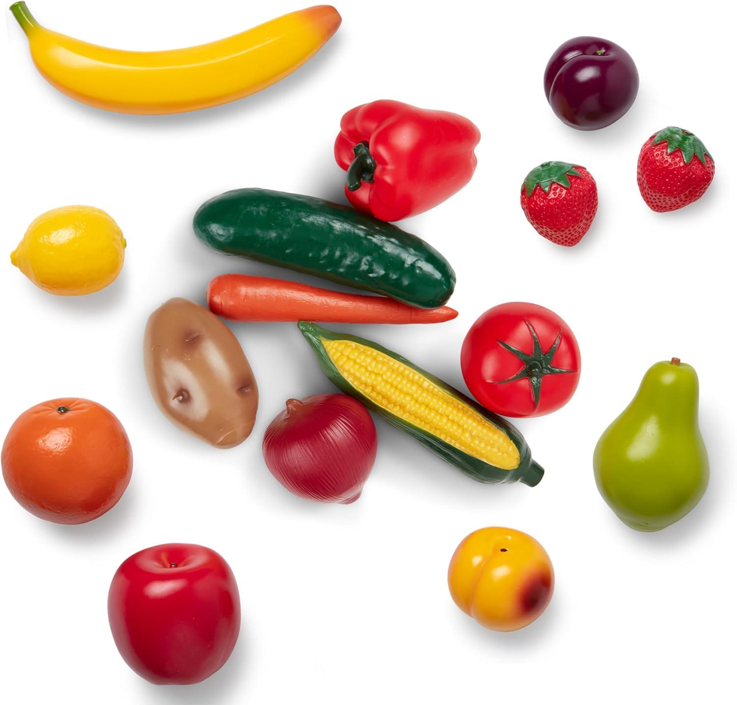 imageMelissa ampamp Doug PlayTime Produce Fruit 9 pcs and Vegetables 7 pcs Realistic Play Food