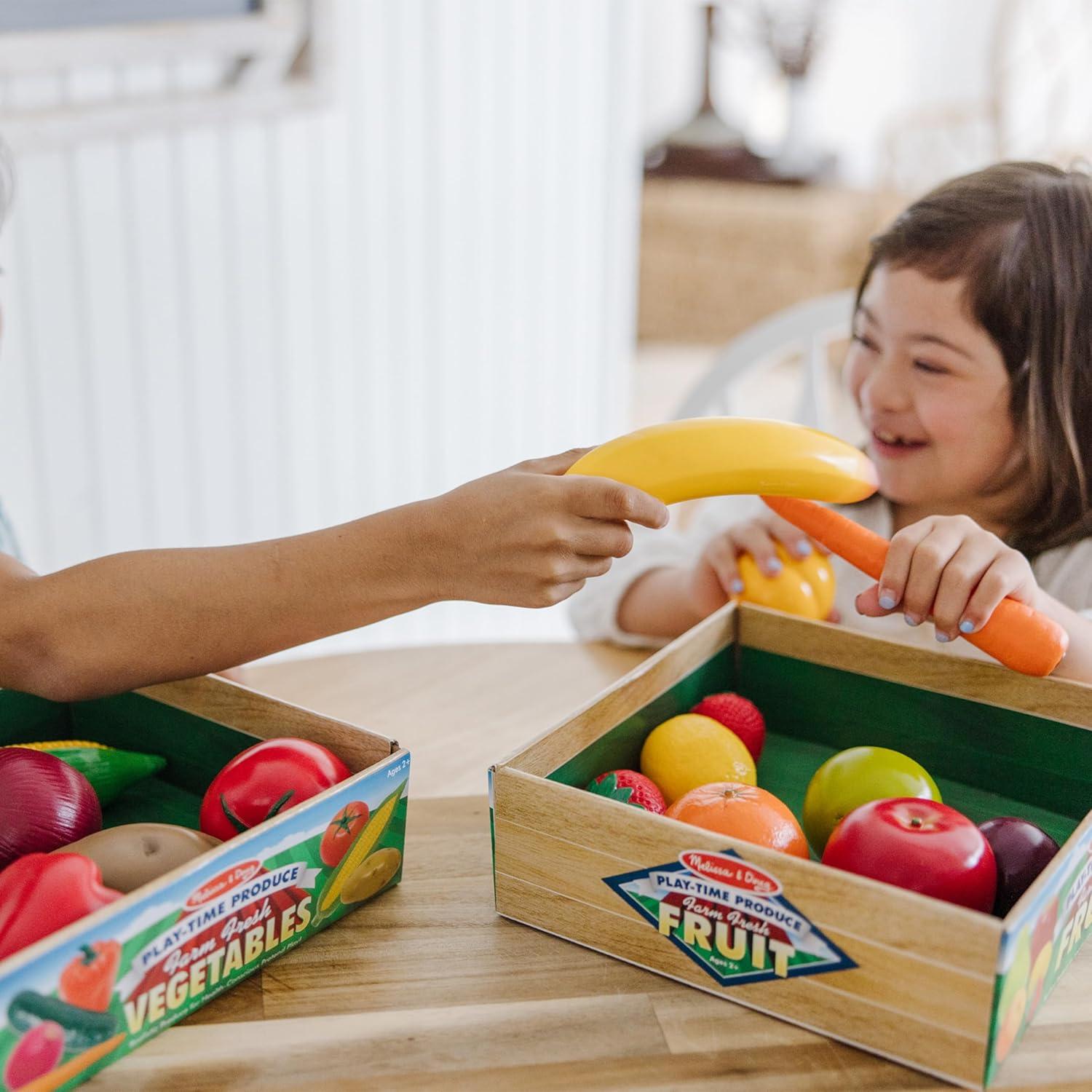 imageMelissa ampamp Doug PlayTime Produce Fruit 9 pcs and Vegetables 7 pcs Realistic Play Food