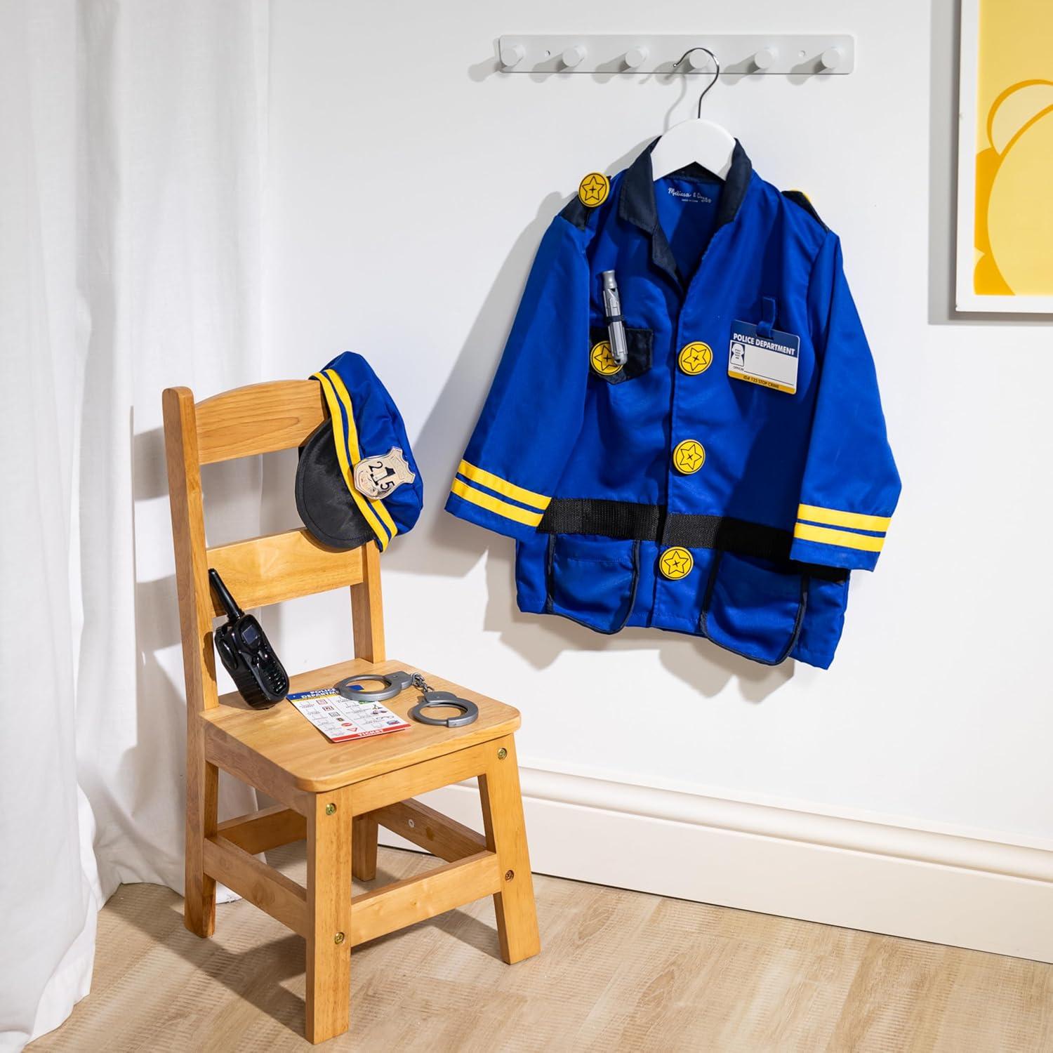 imageMelissa ampamp Doug Police Officer Costume DressUp Set for Kids 8Piece  Pretend Play Uniform with Badge Hat Handcuffs ampamp Accessories  Role Play Outfit for Toddlers ampamp Children Ages 3