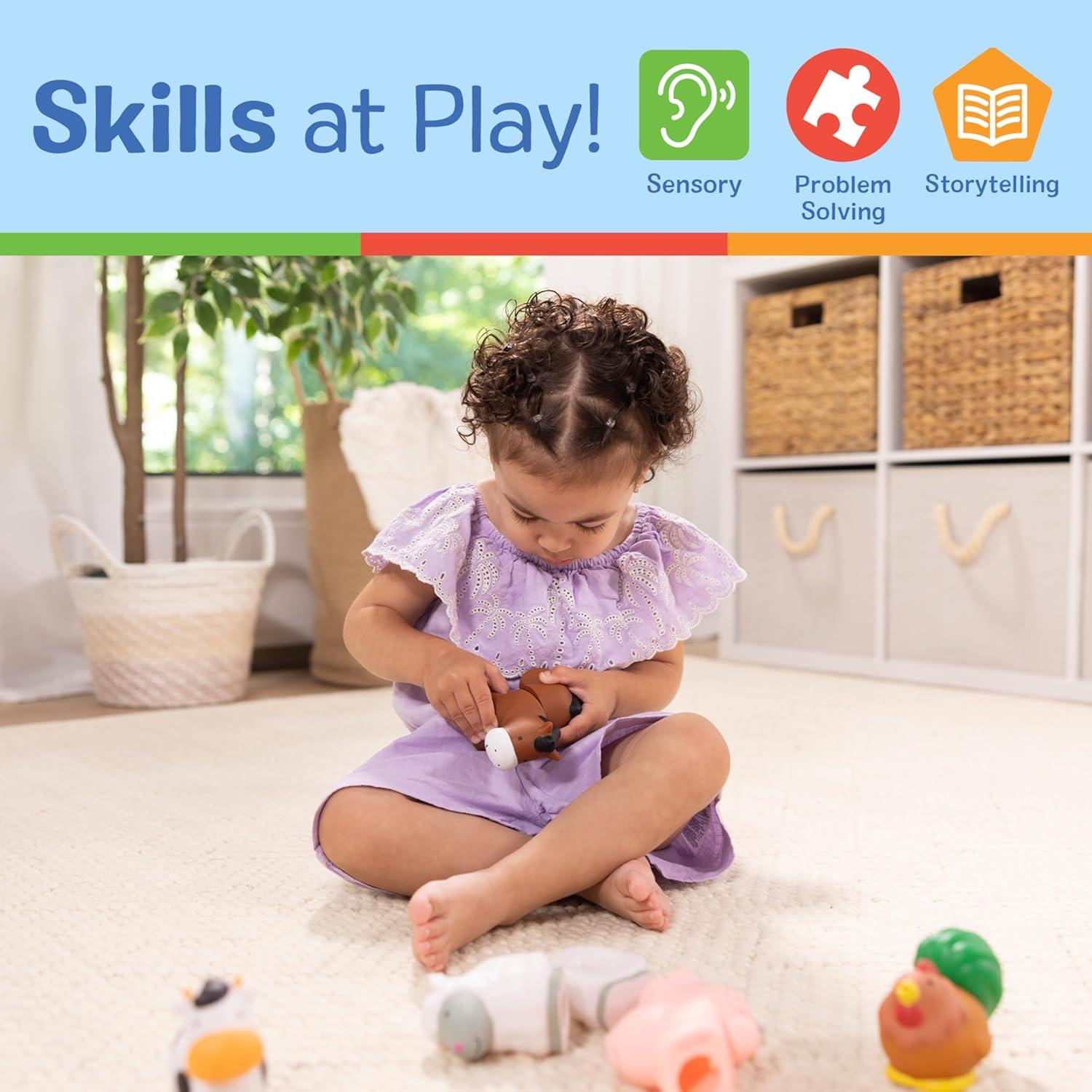imageMelissa ampamp Doug Pop Blocs Farm Animals Educational Baby Toy  10 Linkable PiecesBaby Toy