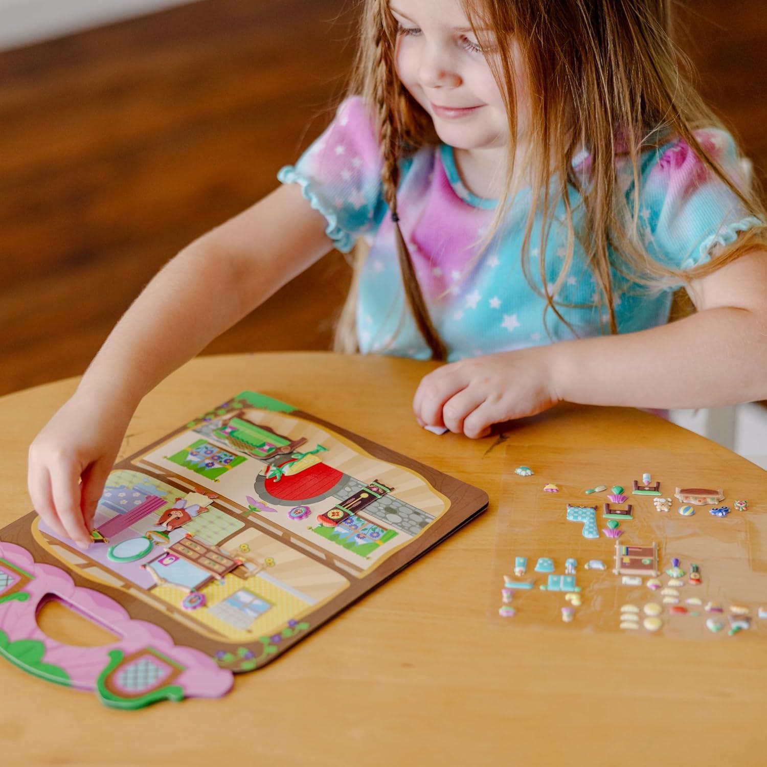 imageMelissa ampamp Doug Puffy Sticker Activity Books Set of 3  DressUp Princess ampamp Mermaid with 208 Reusable Stickers and FoldOut Scenes MessFree Travel Toys for Kids Ages 4  FSC CertifiedPirate  Safari  Farm