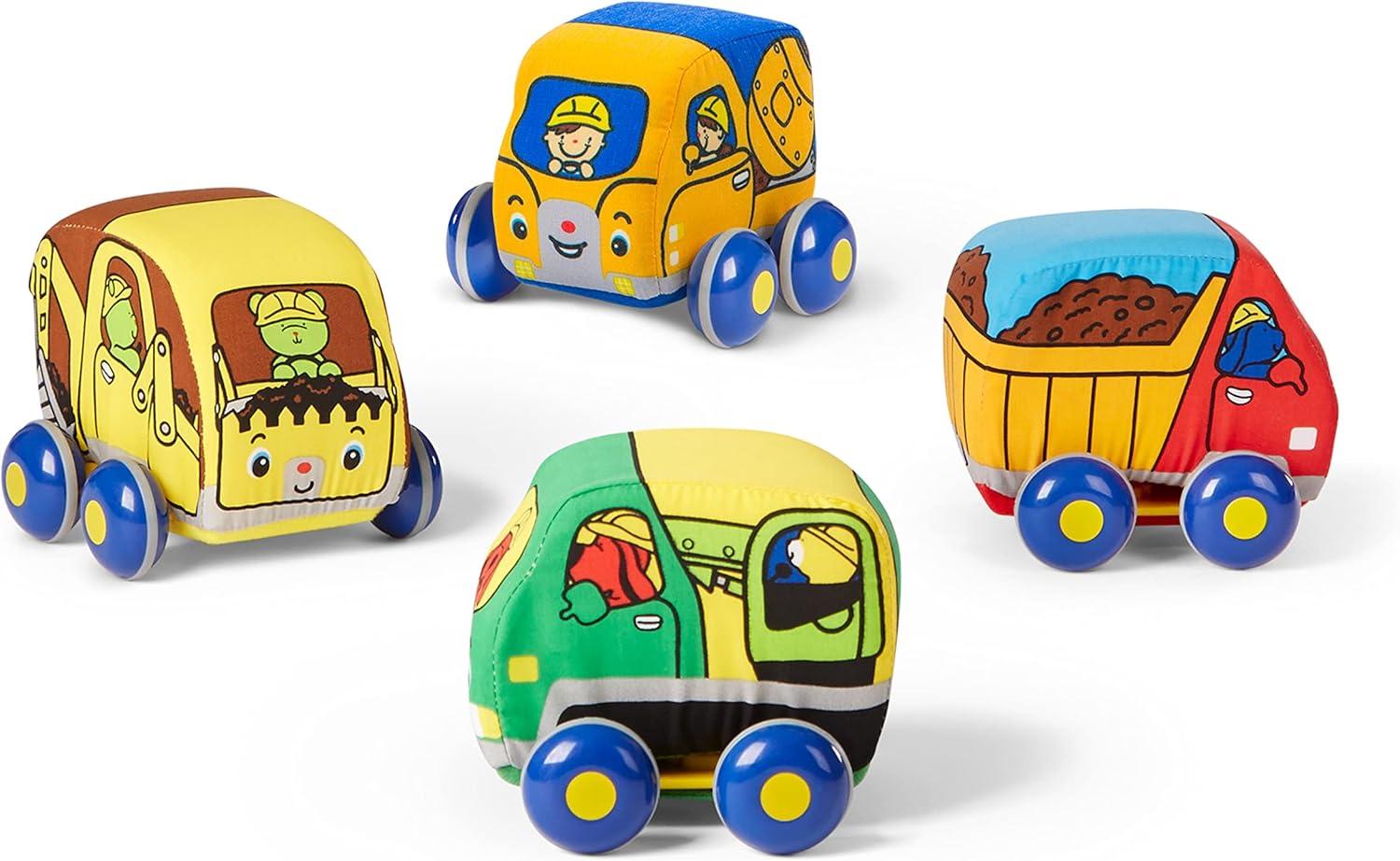 imageMelissa ampamp Doug PullBack Construction Vehicles  Soft Baby Toy Play Set of 4 VehiclesStandard Packaging