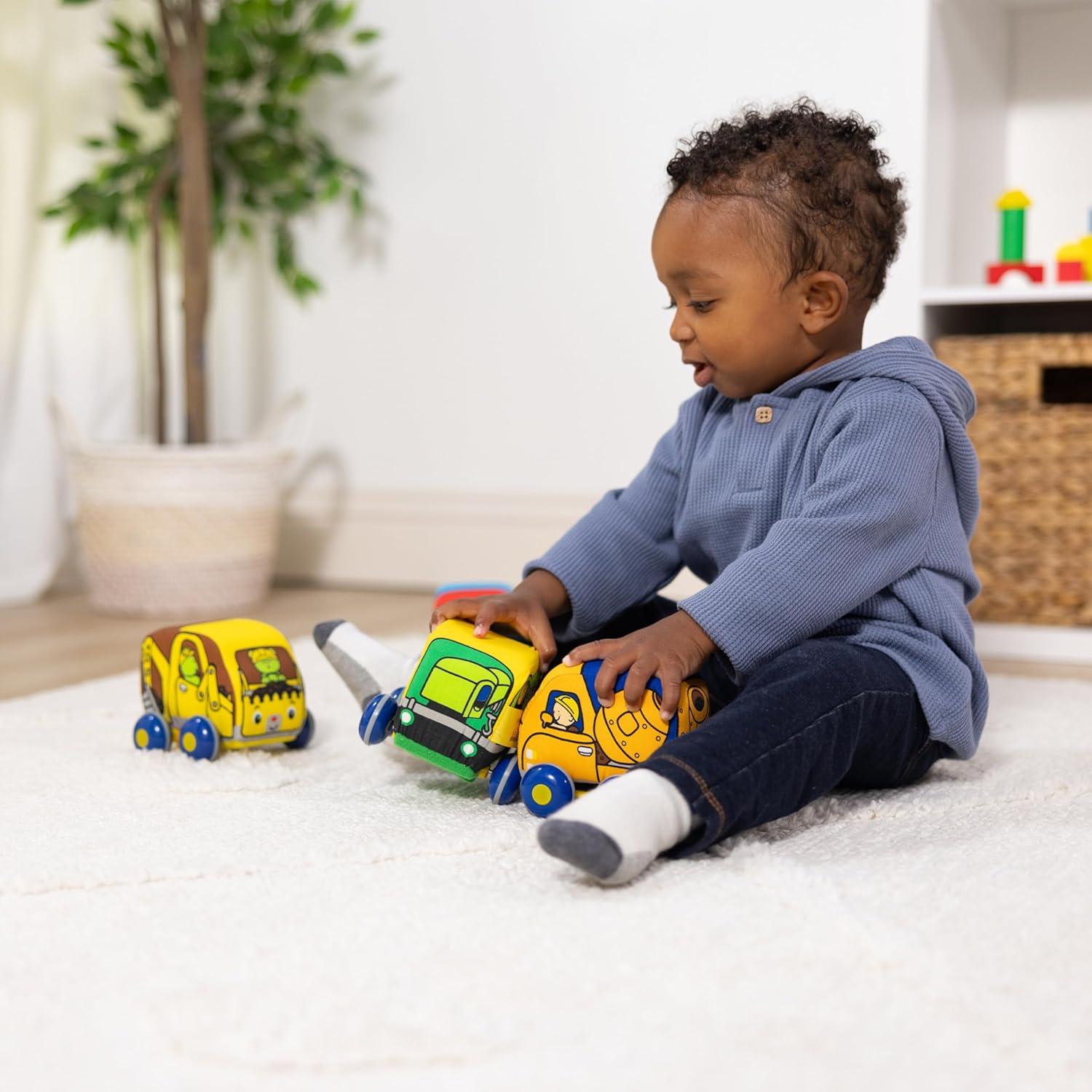 imageMelissa ampamp Doug PullBack Construction Vehicles  Soft Baby Toy Play Set of 4 VehiclesStandard Packaging
