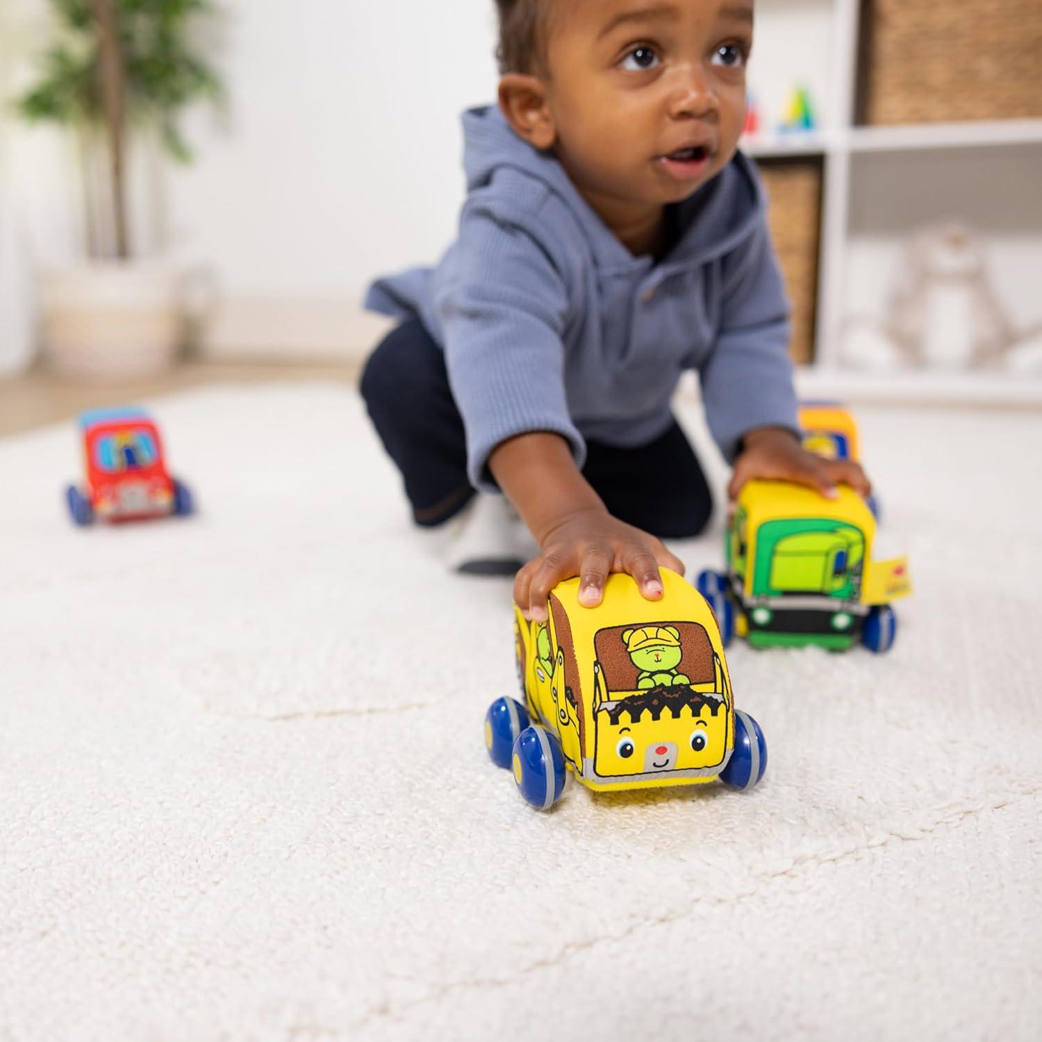 imageMelissa ampamp Doug PullBack Construction Vehicles  Soft Baby Toy Play Set of 4 VehiclesStandard Packaging