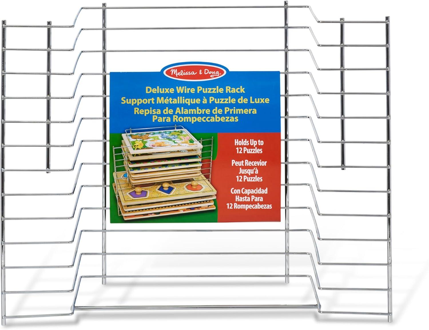 imageMelissa ampamp Doug Puzzle Storage Rack  Wire Rack Holds 12 PuzzlesDeluxe Fit