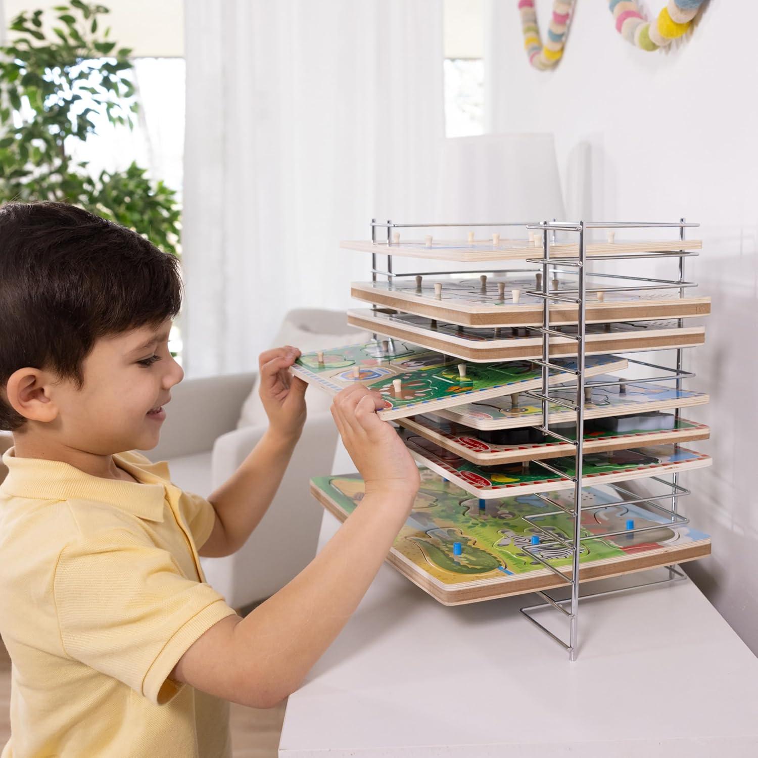imageMelissa ampamp Doug Puzzle Storage Rack  Wire Rack Holds 12 PuzzlesDeluxe Fit
