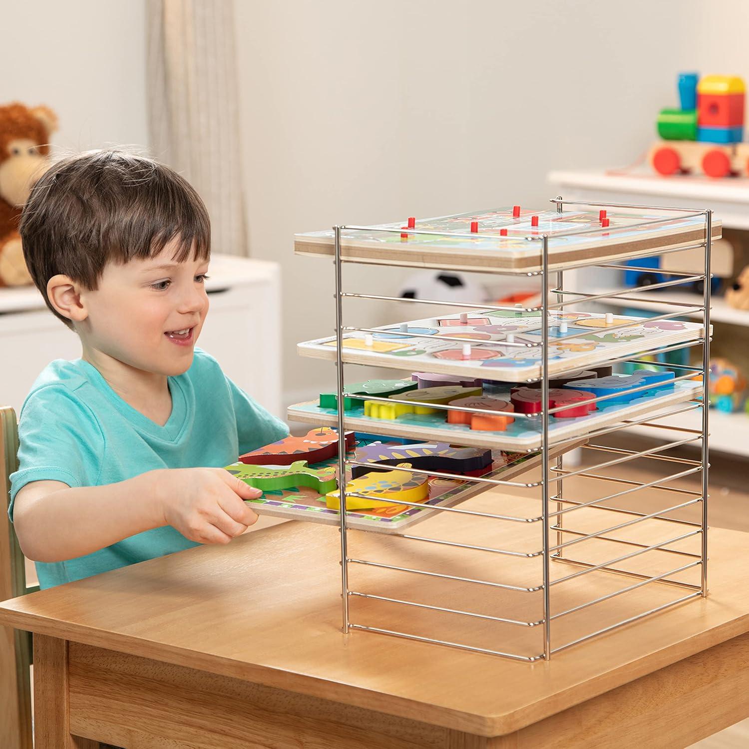 imageMelissa ampamp Doug Puzzle Storage Rack  Wire Rack Holds 12 PuzzlesMulti Fit