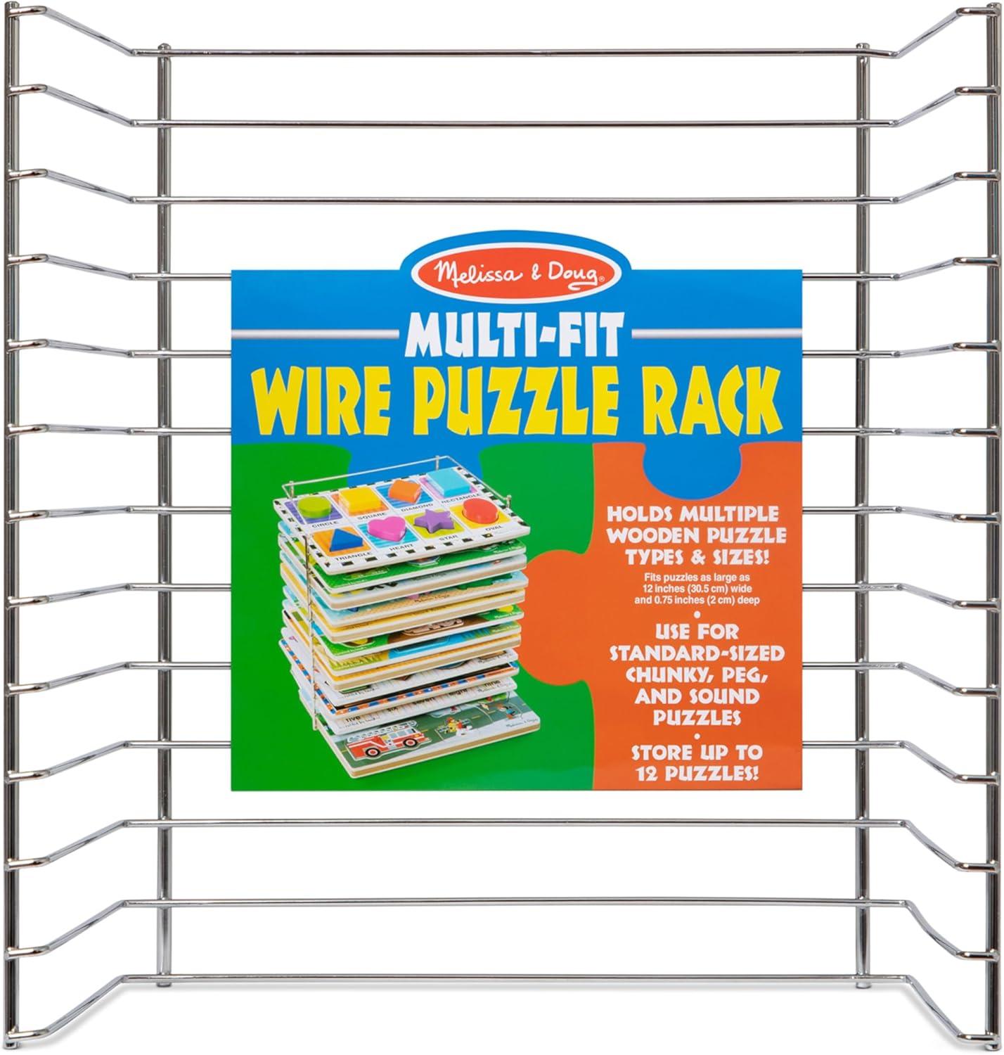 imageMelissa ampamp Doug Puzzle Storage Rack  Wire Rack Holds 12 PuzzlesMulti Fit