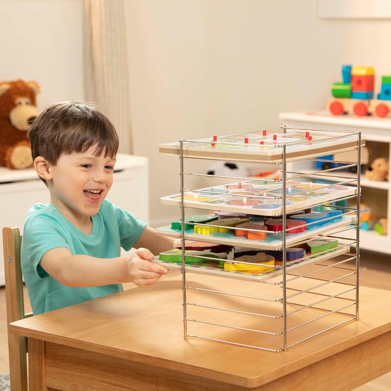 imageMelissa ampamp Doug Puzzle Storage Rack  Wire Rack Holds 12 PuzzlesMulti Fit