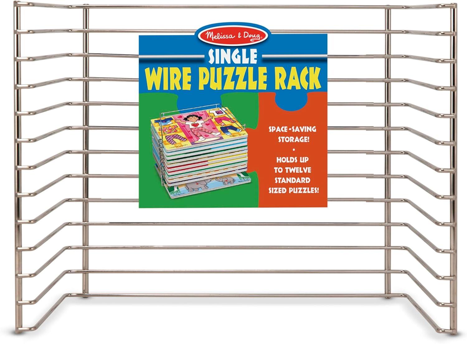 imageMelissa ampamp Doug Puzzle Storage Rack  Wire Rack Holds 12 PuzzlesSingle Fit