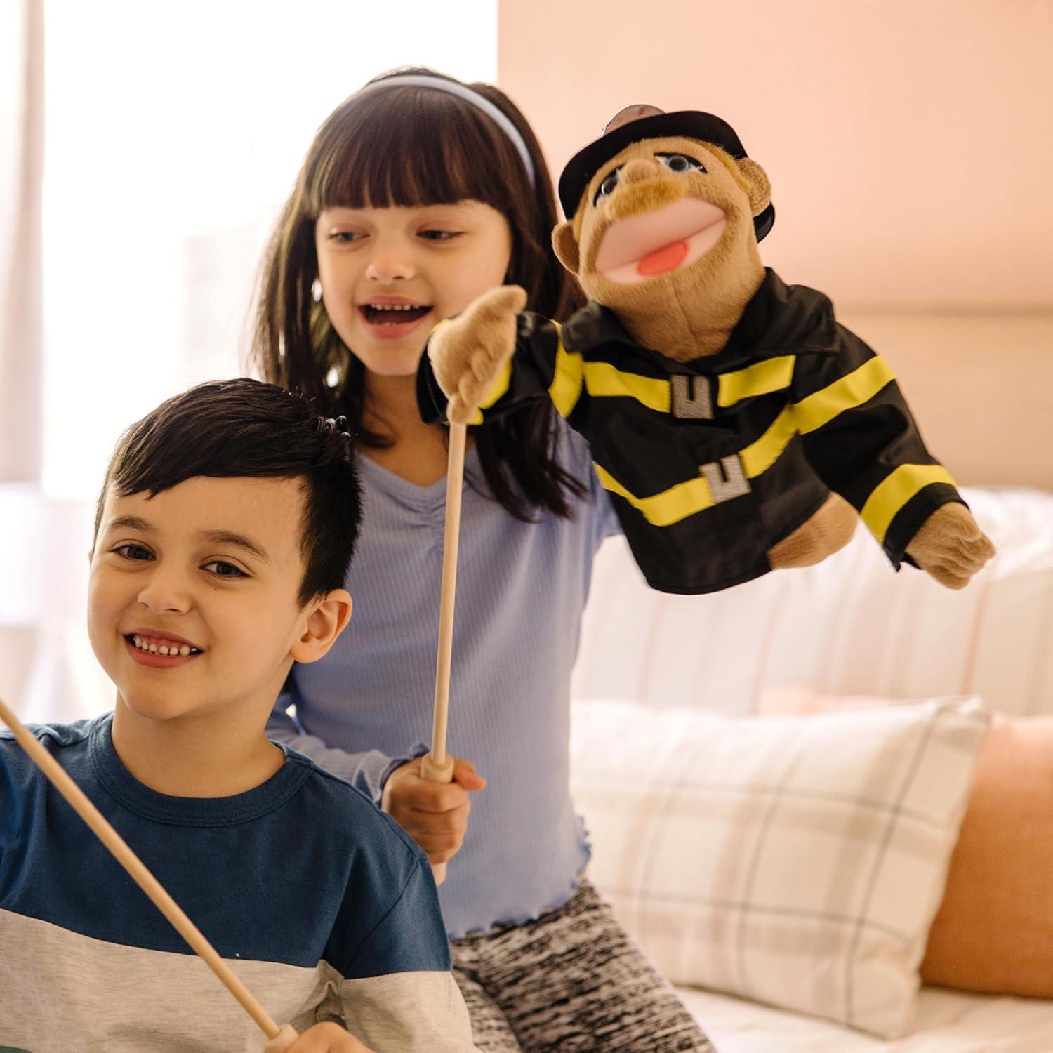 imageMelissa ampamp Doug Rescue Puppet Set  Police Officer and FirefighterPolice Officer and Firefighter