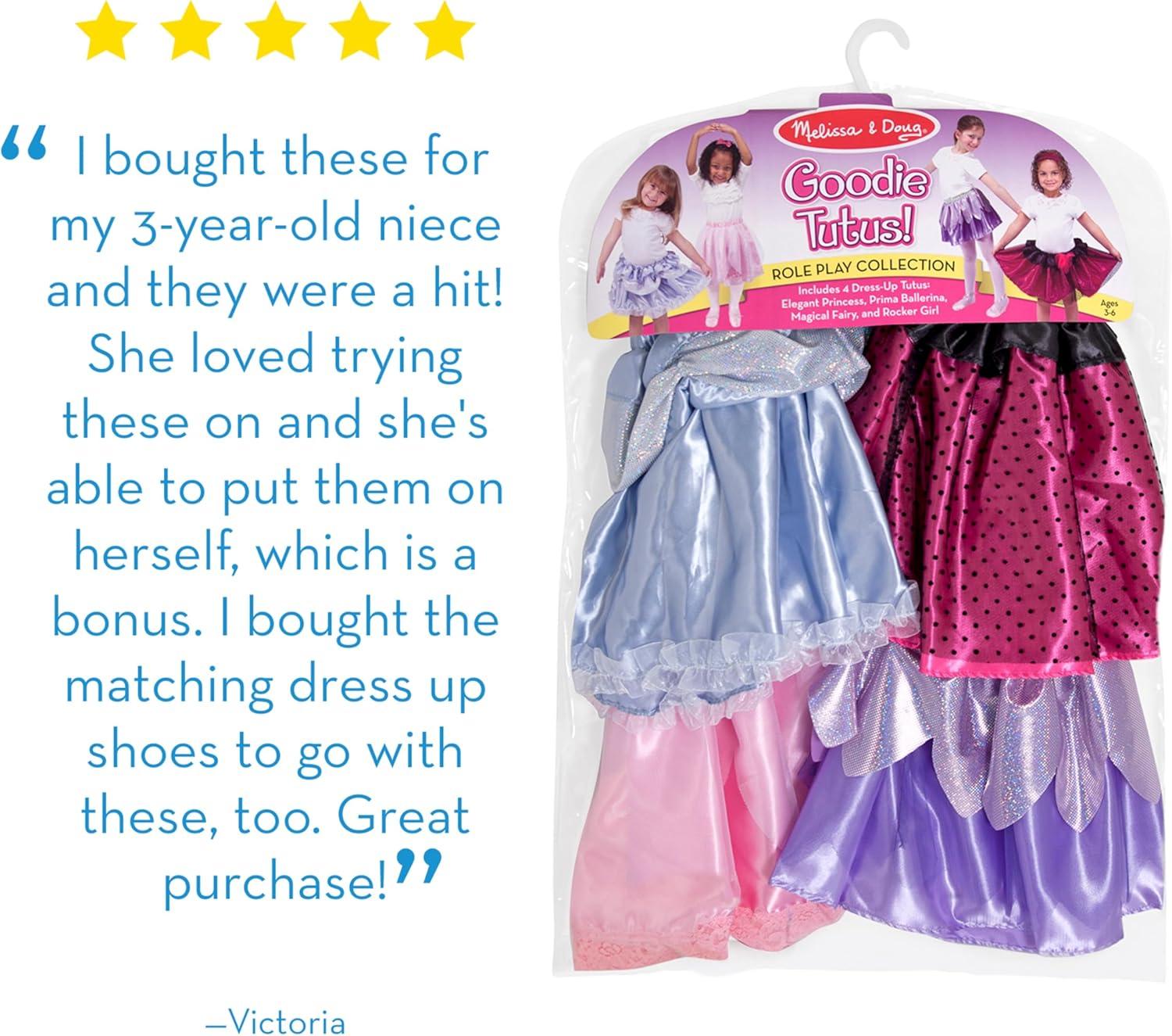 imageMelissa ampamp Doug Role Play Collection  Goodie Tutus DressUp Skirts Set 4 Costume Skirts