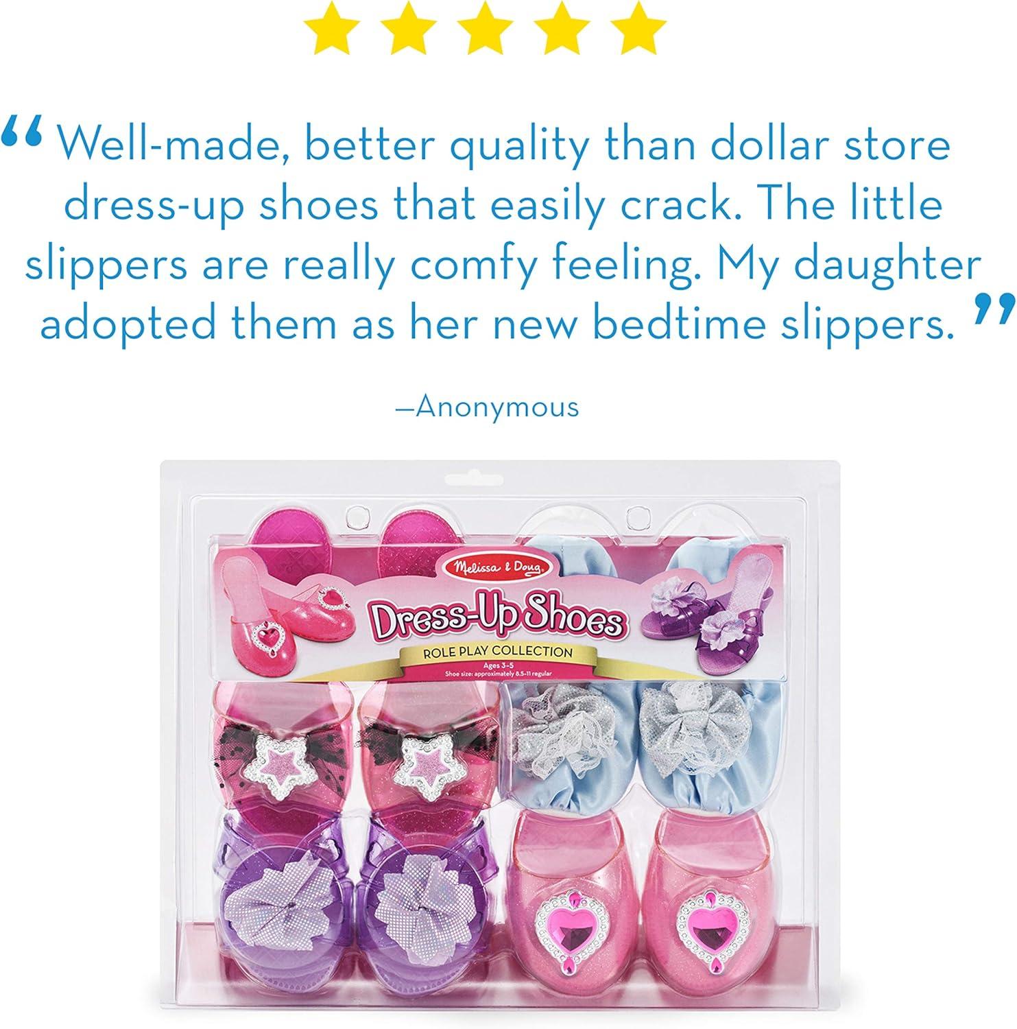 imageMelissa ampamp Doug Role Play Collection  Step in Style DressUp Shoes Set 4 Pairs Multicolored 11quot x 12quot x 45quot Packaged