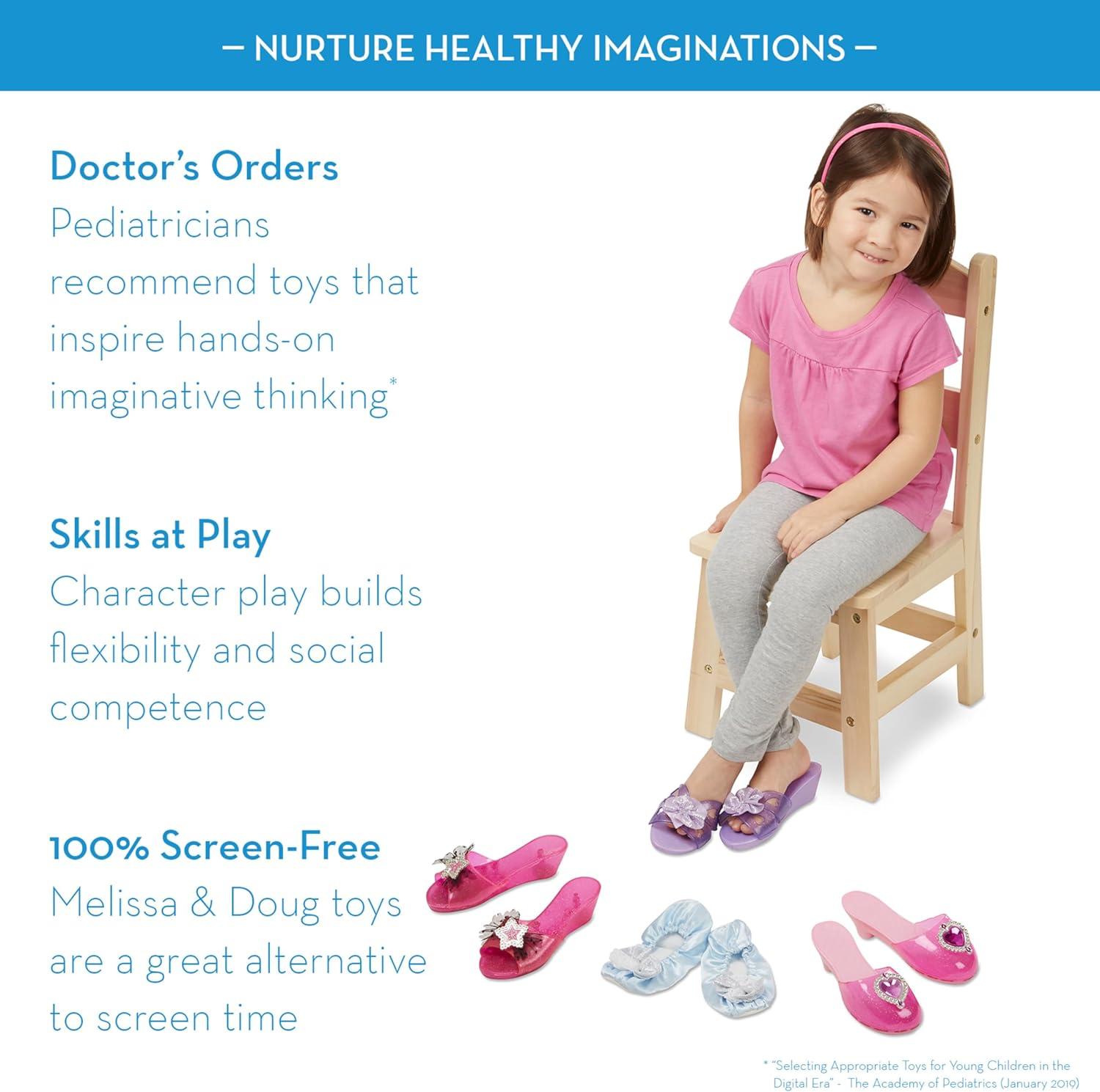 imageMelissa ampamp Doug Role Play Collection  Step in Style DressUp Shoes Set 4 Pairs Multicolored 11quot x 12quot x 45quot Packaged