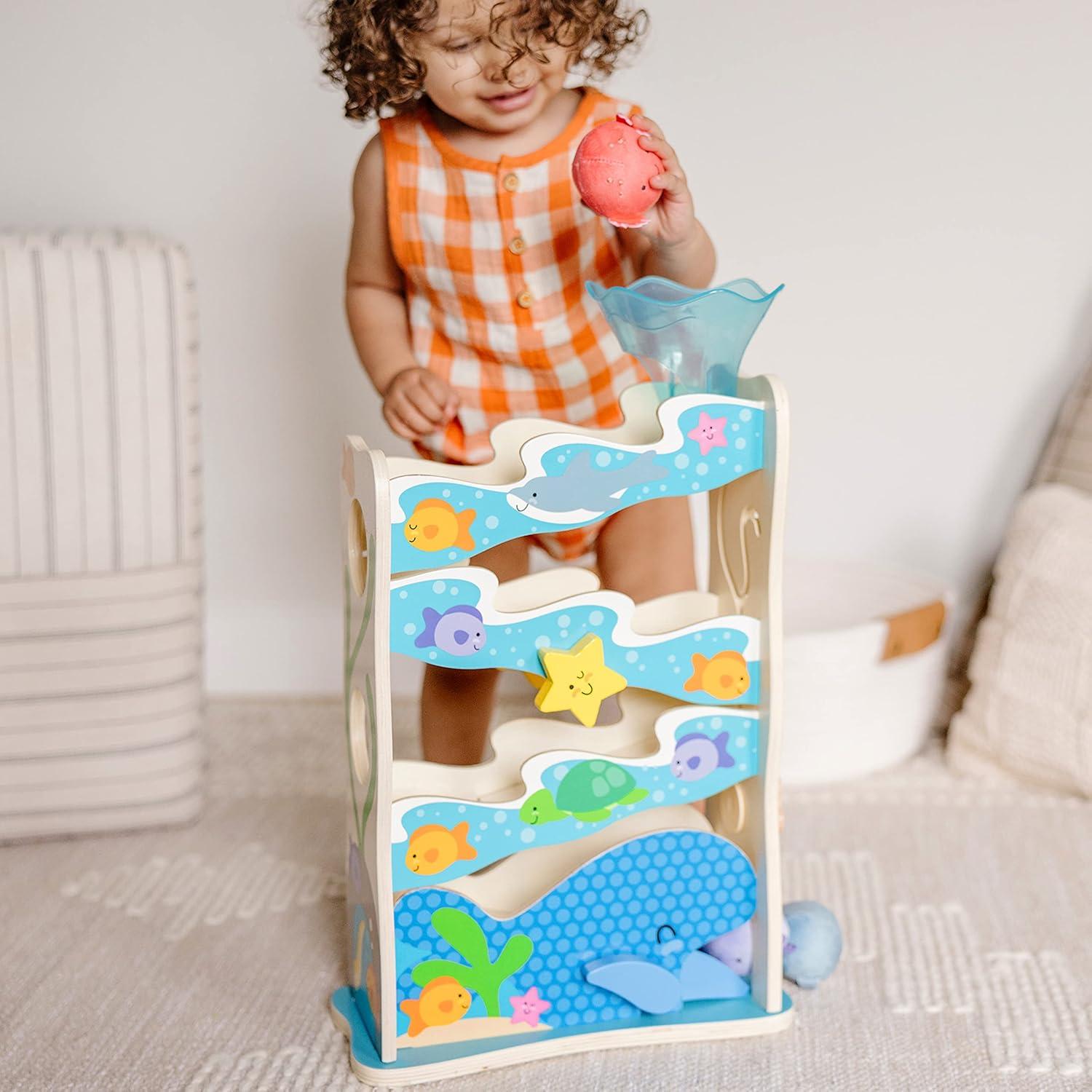imageMelissa ampamp Doug Rollables Treehouse Twirl Infant and Toddler Toy 3 Pieces  FSC CertifiedPBJ Sensory Toy