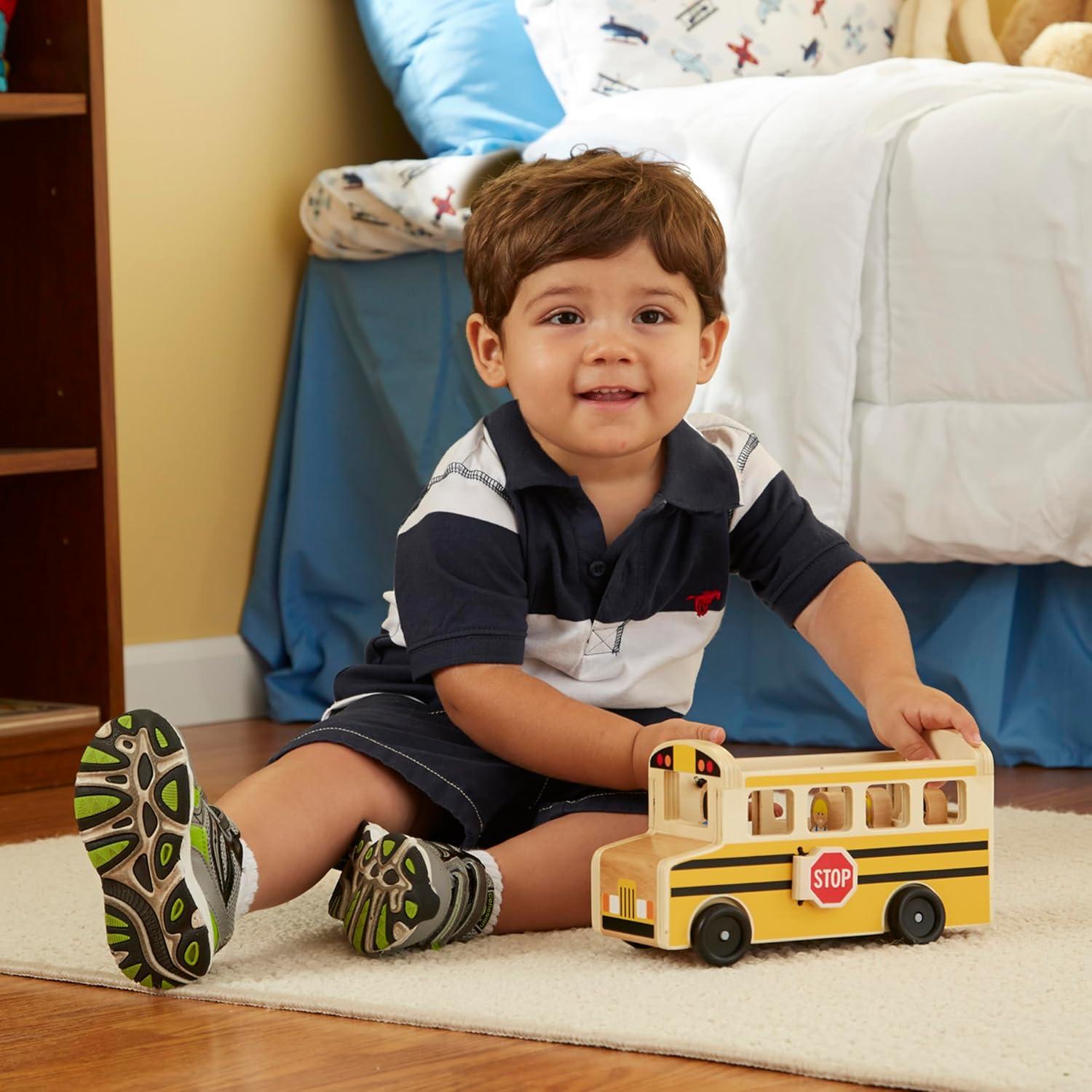 imageMelissa ampamp Doug School Bus Wooden Play Set with 7 Play Figures