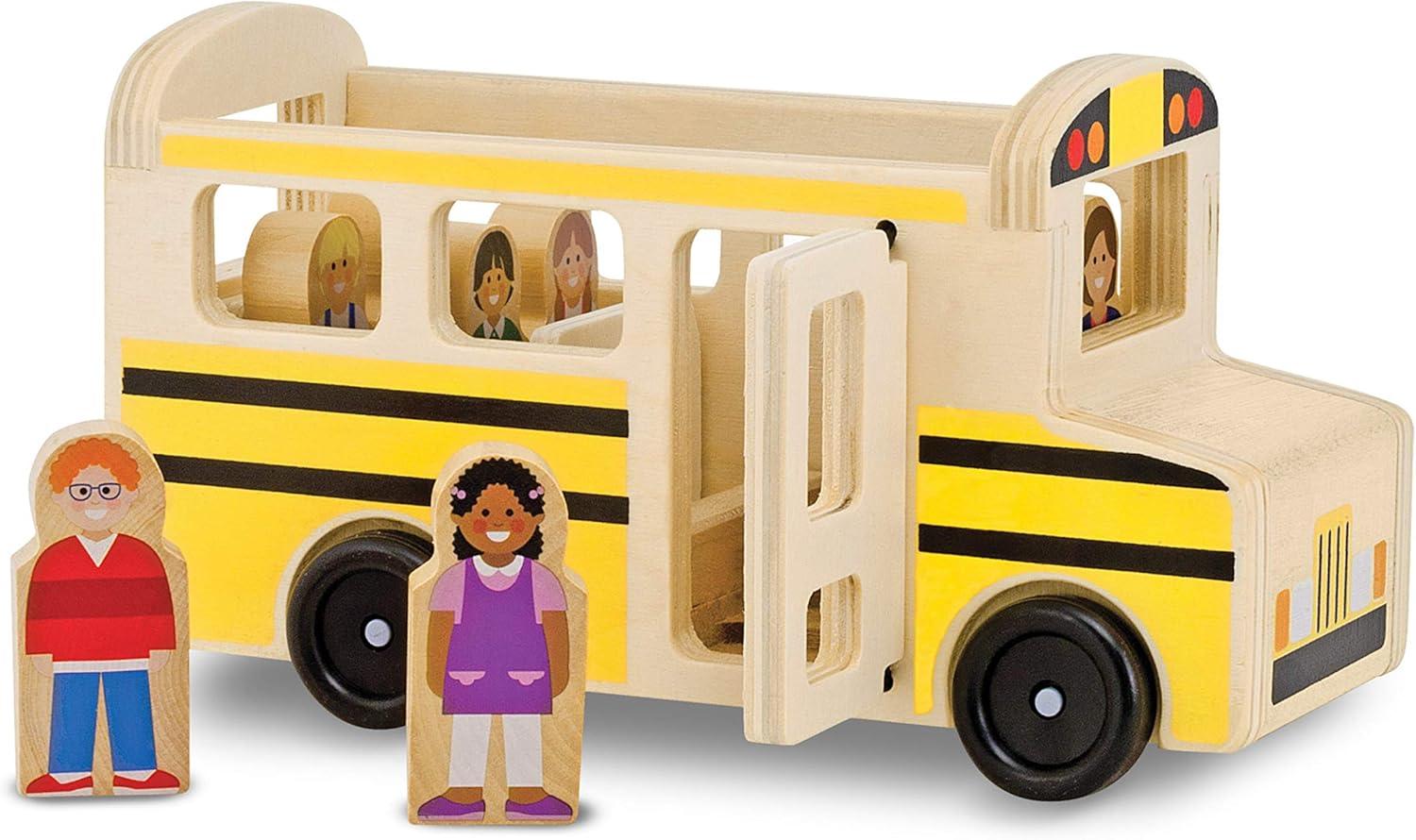 imageMelissa ampamp Doug School Bus Wooden Play Set with 7 Play Figures