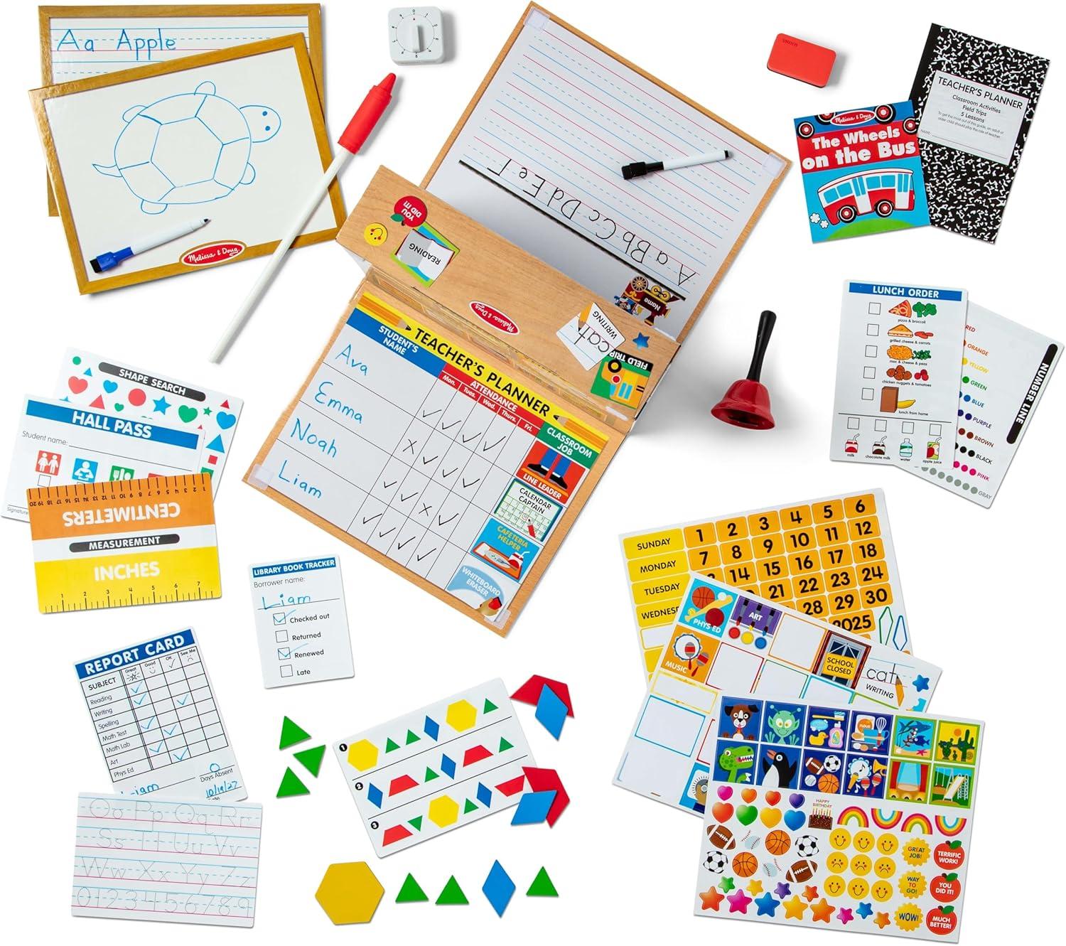 imageMelissa ampamp Doug School Time Classroom Play Set Game  Be Teacher or Student  FSC Certified