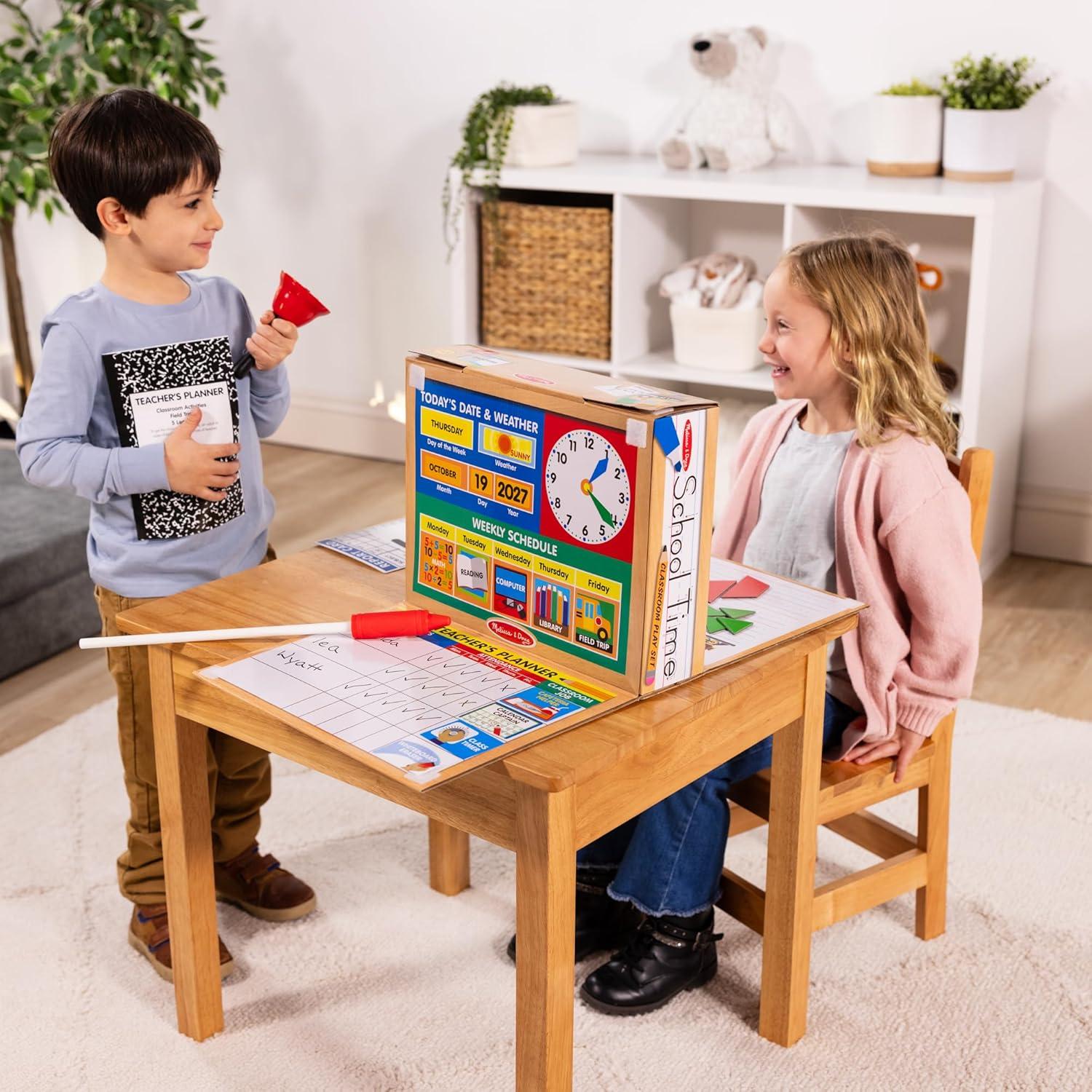 imageMelissa ampamp Doug School Time Classroom Play Set Game  Be Teacher or Student  FSC Certified