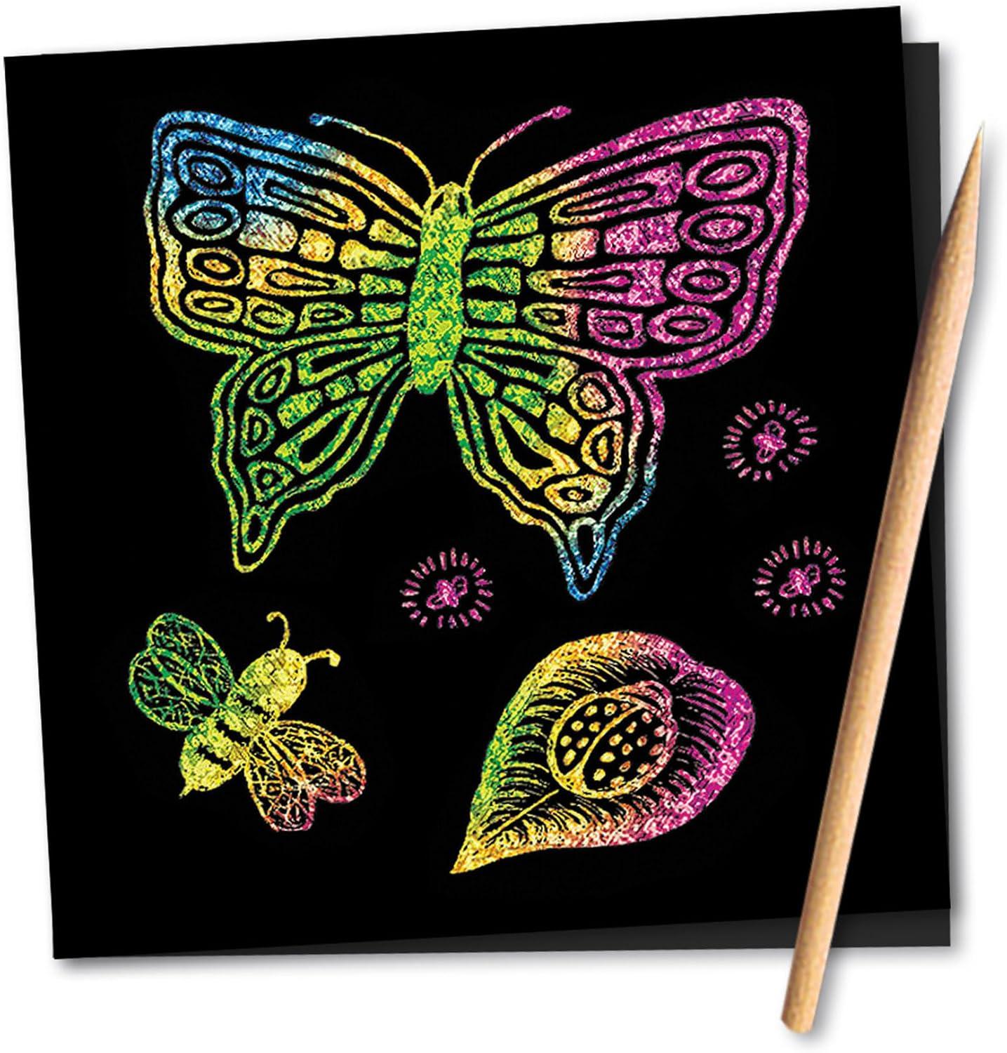 imageMelissa ampamp Doug Scratch Art Doodle Pad with 16 ScratchArt Boards and Wooden Stylus  FSC Certified