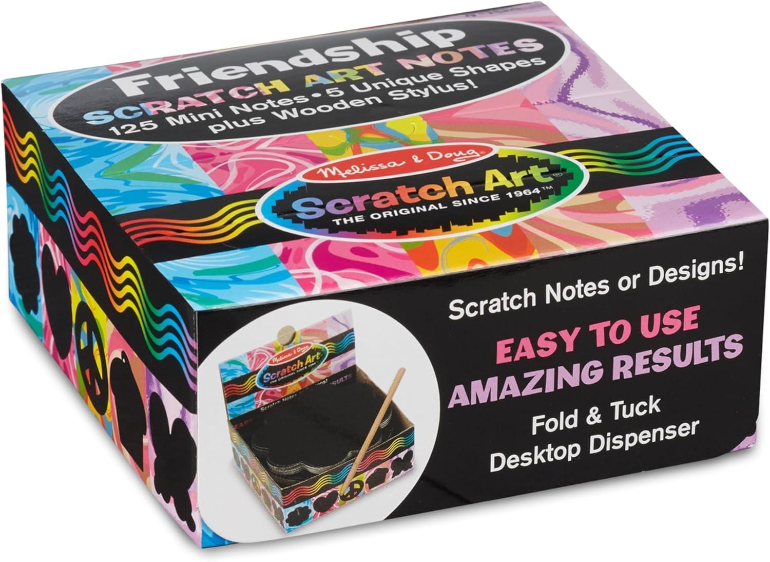 imageMelissa ampamp Doug Scratch Art Rainbow Mini Notes 125 with Wooden Stylus  FSC CertifiedFriendship