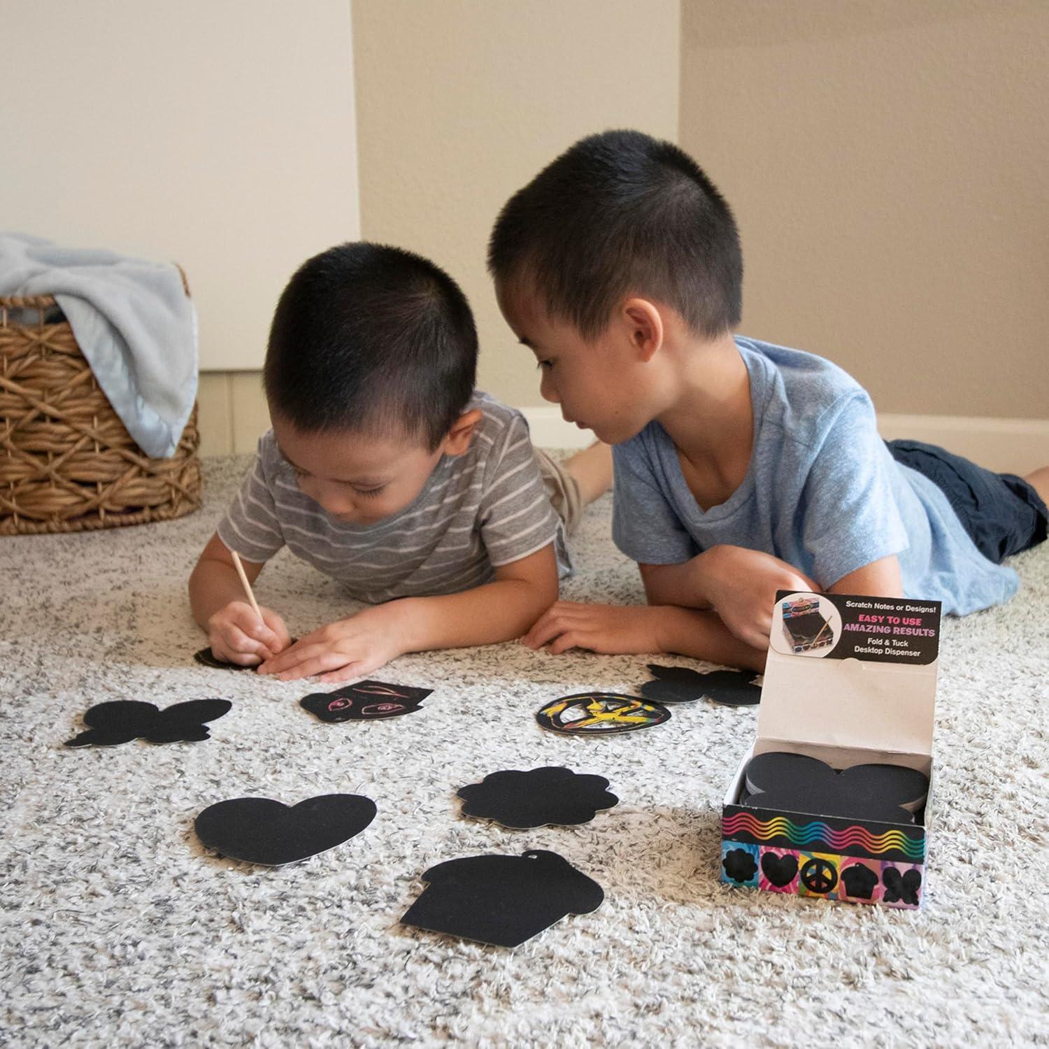 imageMelissa ampamp Doug Scratch Art Rainbow Mini Notes 125 with Wooden Stylus  FSC CertifiedFriendship