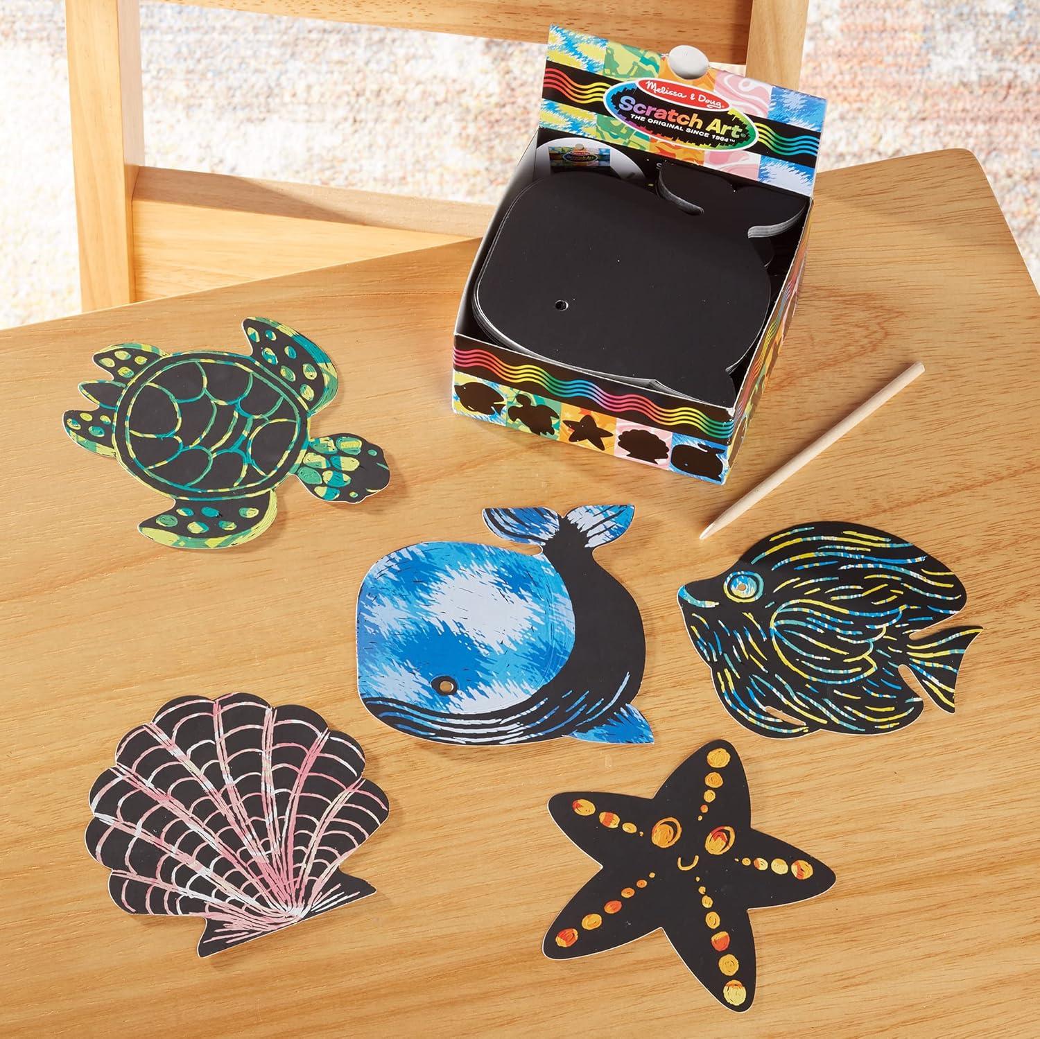 imageMelissa ampamp Doug Scratch Art Rainbow Mini Notes 125 with Wooden Stylus  FSC CertifiedOcean