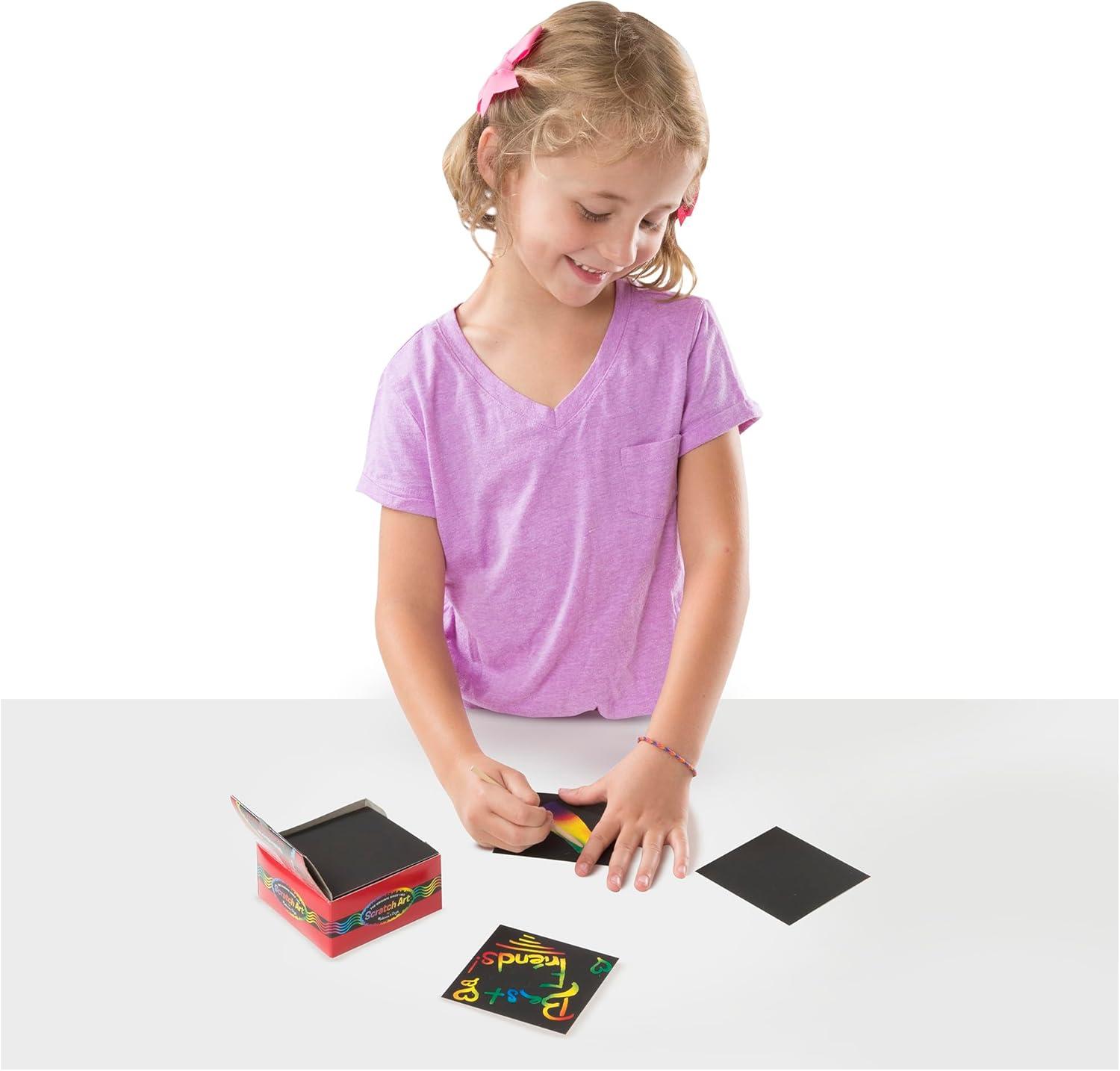imageMelissa ampamp Doug Scratch Art Rainbow Mini Notes 125 with Wooden Stylus  FSC CertifiedRainbow
