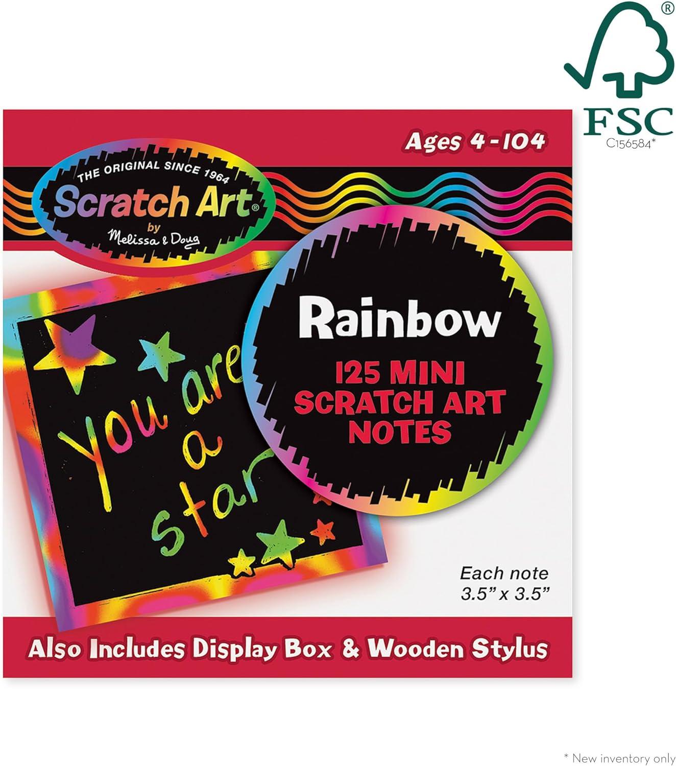 imageMelissa ampamp Doug Scratch Art Rainbow Mini Notes 125 with Wooden Stylus  FSC CertifiedRainbow