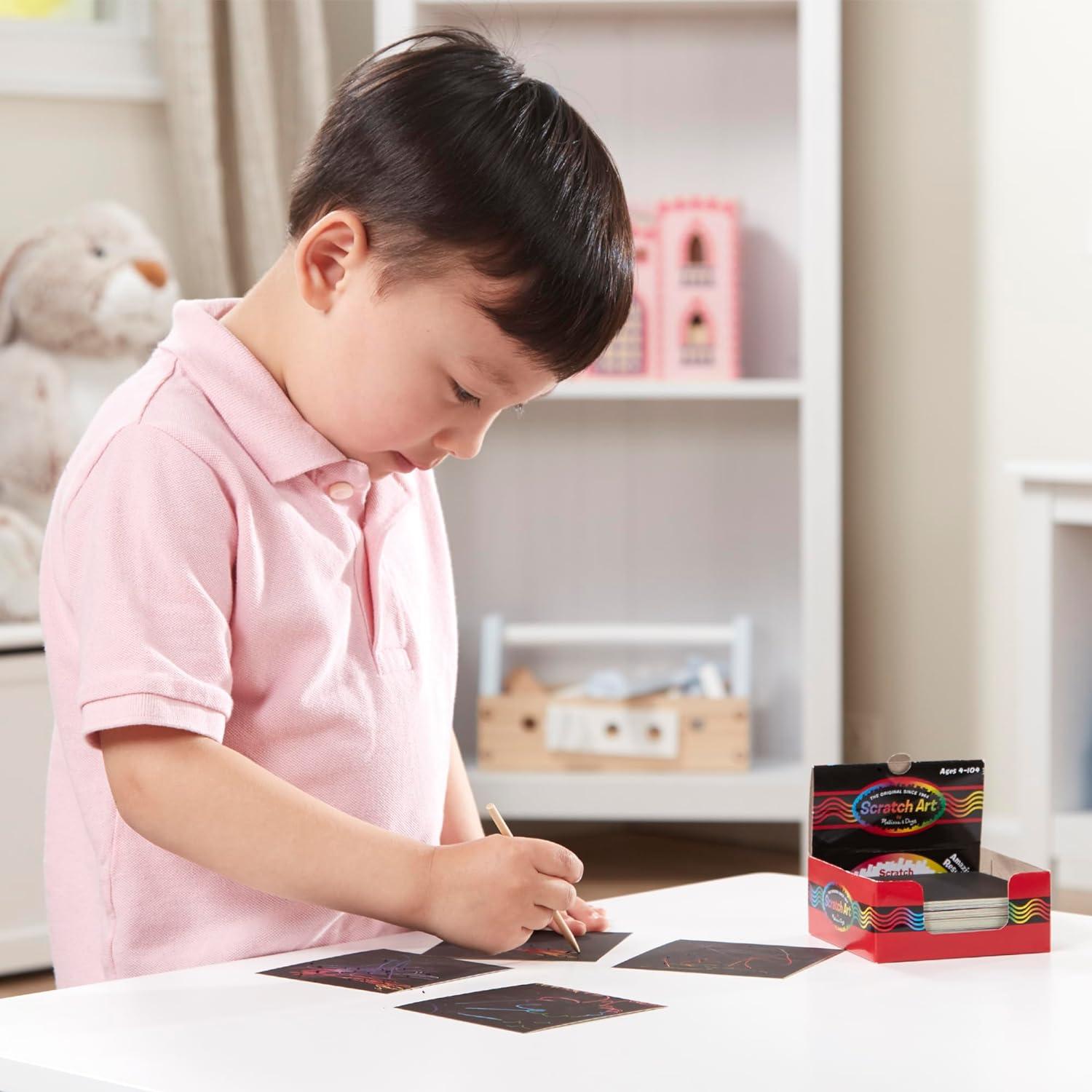 imageMelissa ampamp Doug Scratch Art Rainbow Mini Notes 125 with Wooden Stylus  FSC CertifiedRainbow