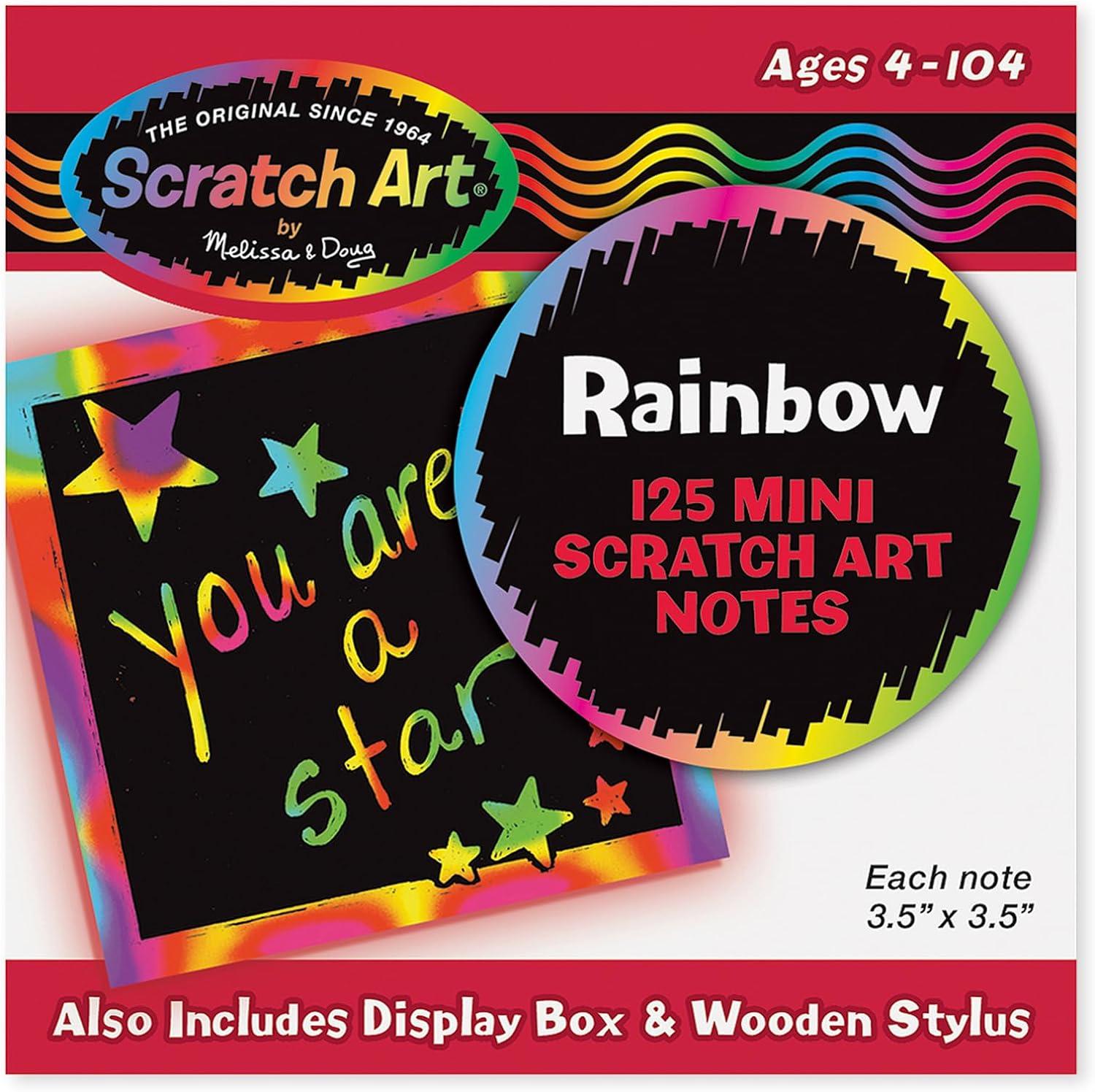imageMelissa ampamp Doug Scratch Art Rainbow Mini Notes 125 with Wooden Stylus  FSC CertifiedRainbow