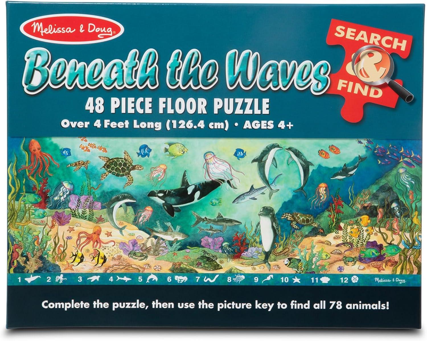 imageMelissa ampamp Doug Search and Find Beneath The Waves Floor Puzzle 48 pcs Over 4 feet Long  FSC Certified