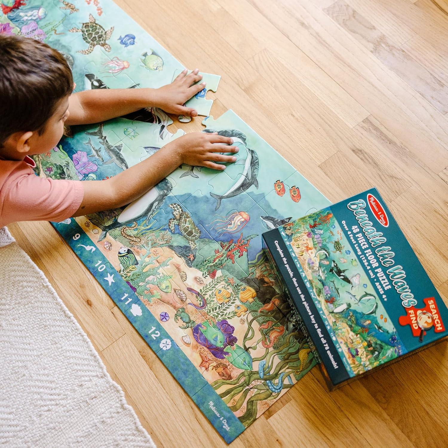 imageMelissa ampamp Doug Search and Find Beneath The Waves Floor Puzzle 48 pcs Over 4 feet Long  FSC Certified
