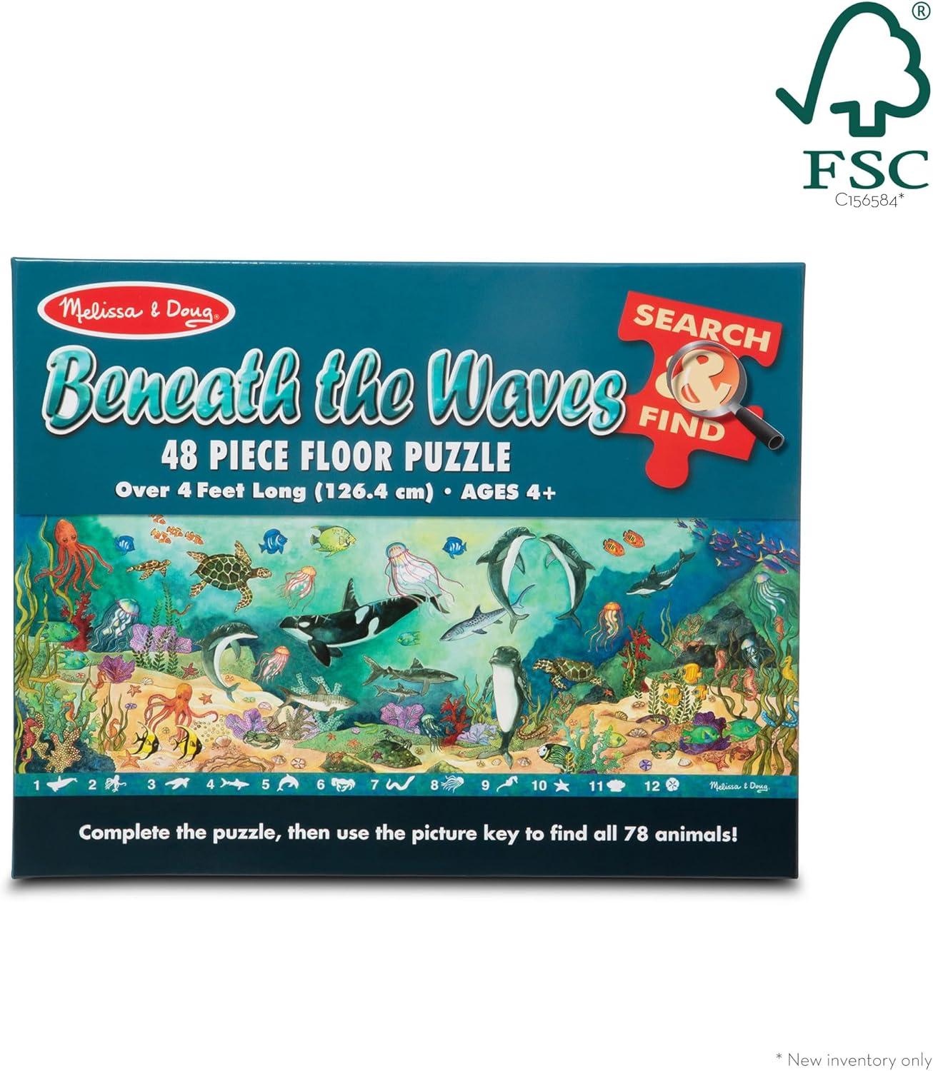 imageMelissa ampamp Doug Search and Find Beneath The Waves Floor Puzzle 48 pcs Over 4 feet Long  FSC Certified