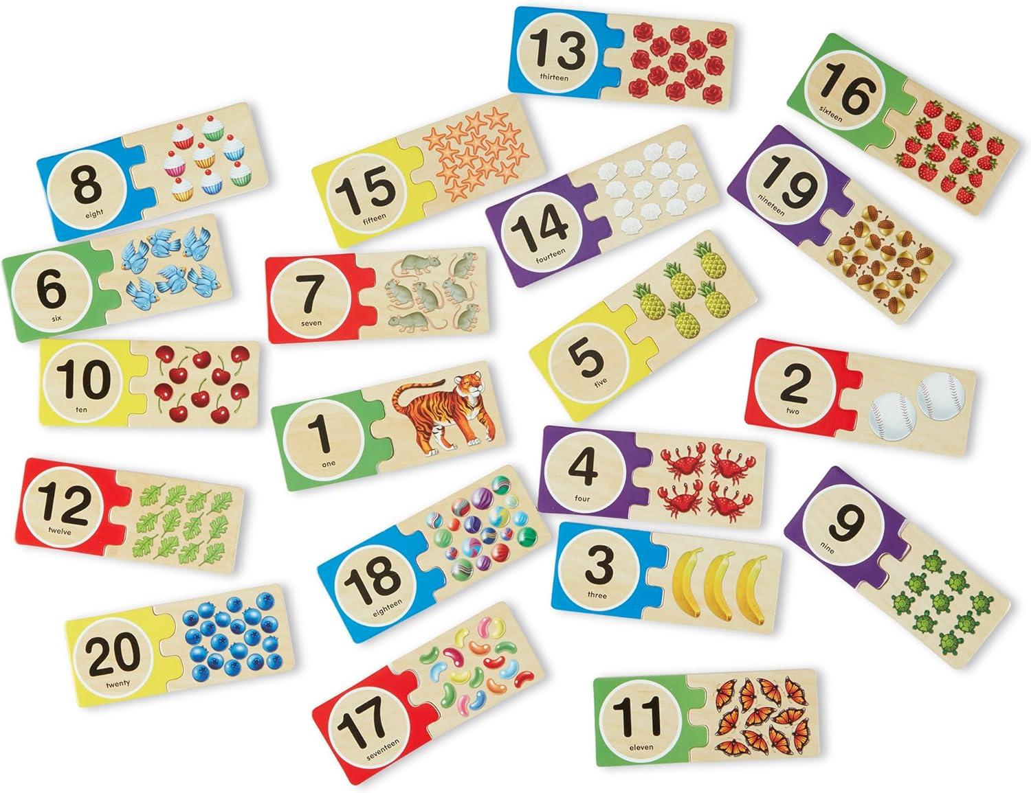 imageMelissa ampamp Doug SelfCorrecting Wooden Number Puzzles with Storage Box 40 pcs