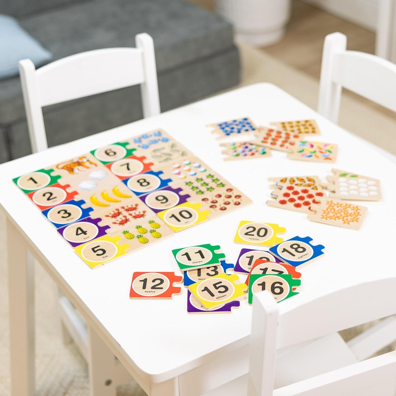 imageMelissa ampamp Doug SelfCorrecting Wooden Number Puzzles with Storage Box 40 pcs