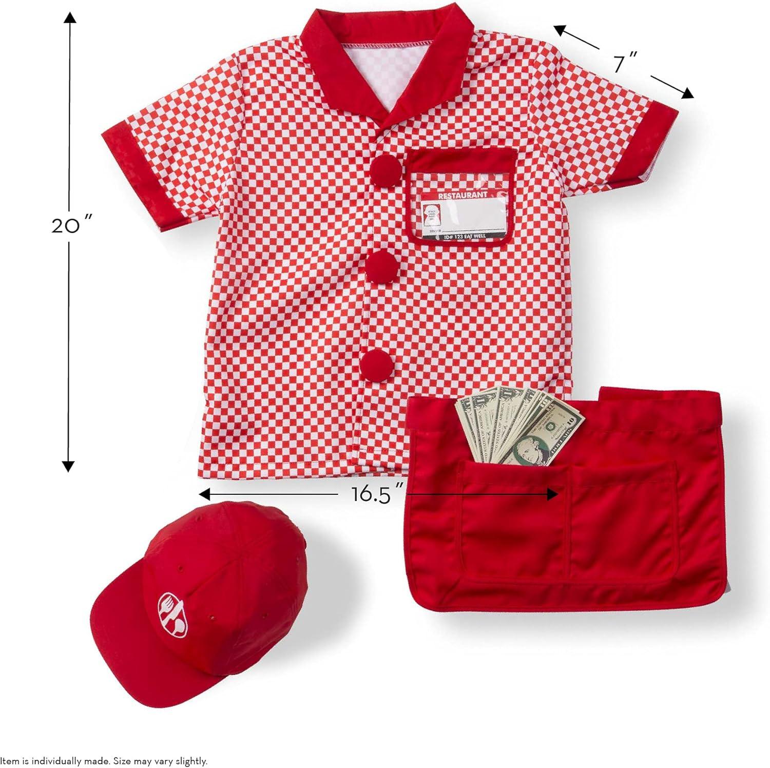 imageMelissa ampamp Doug Server Role Play Costume DressUp Set with Realistic Accessories