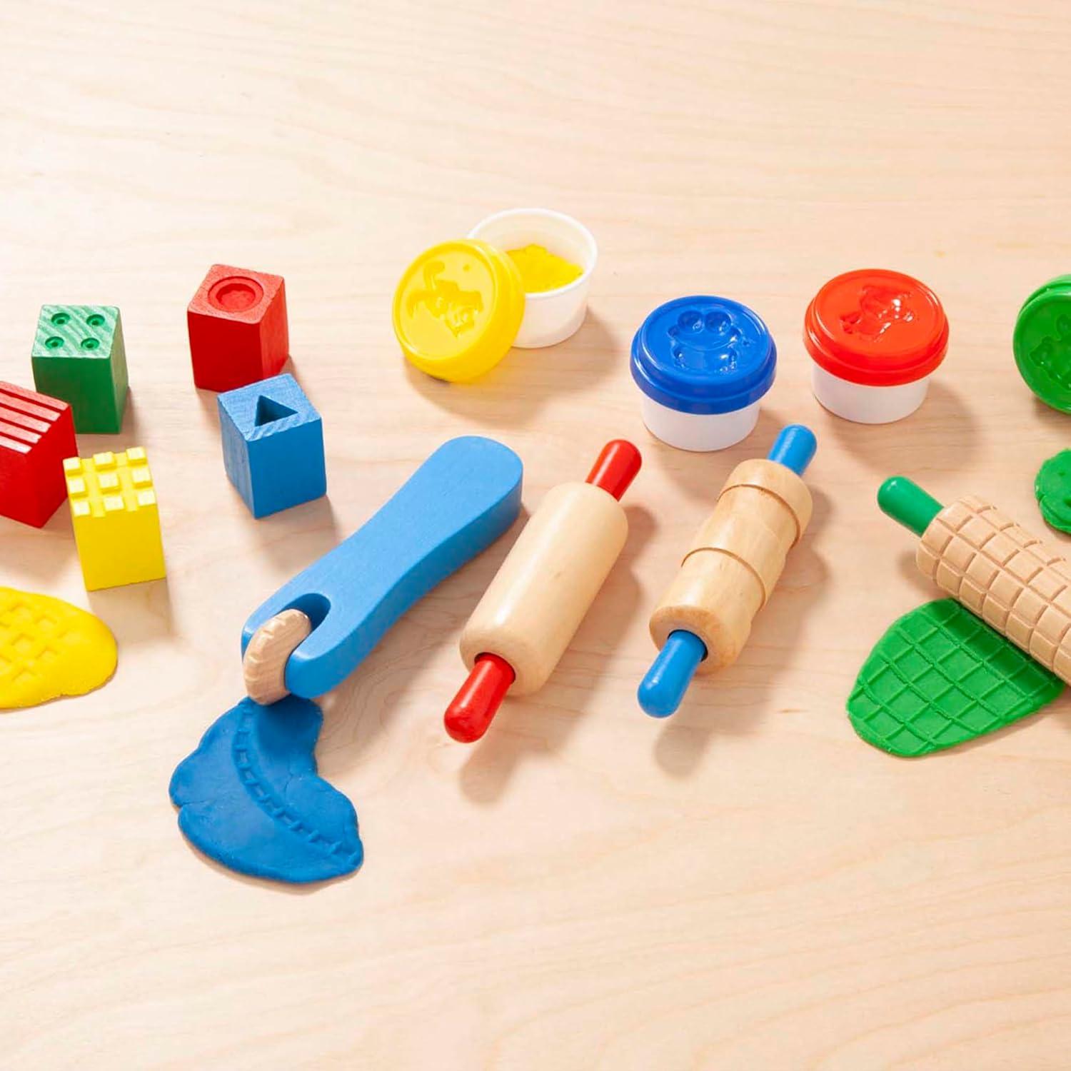 imageMelissa ampamp Doug Shape Model and Mold Clay Activity Set  4 Tubs of Modeling Dough and Tools